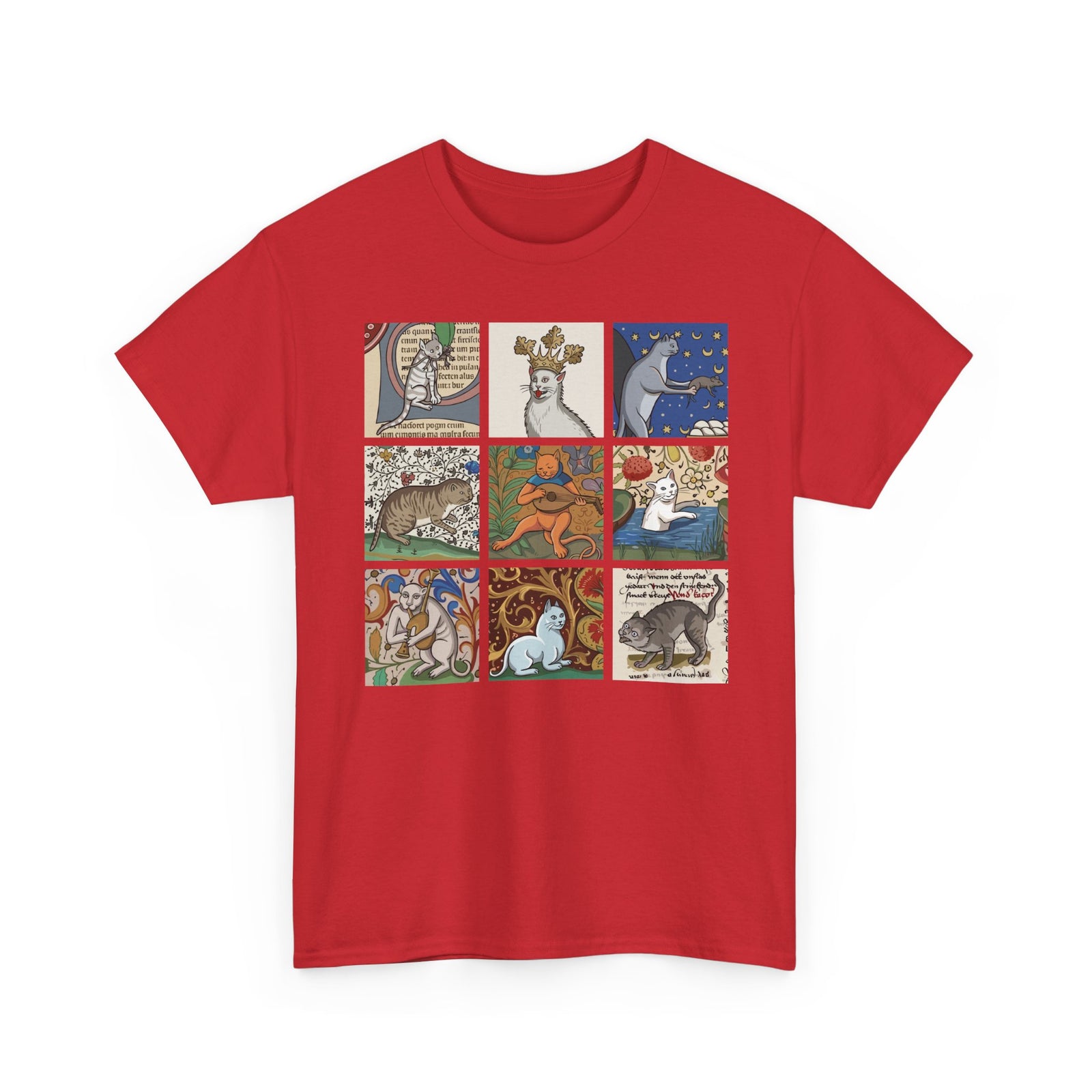 Medieval Cats T-Shirt — Vintage Heraldic Cat Design