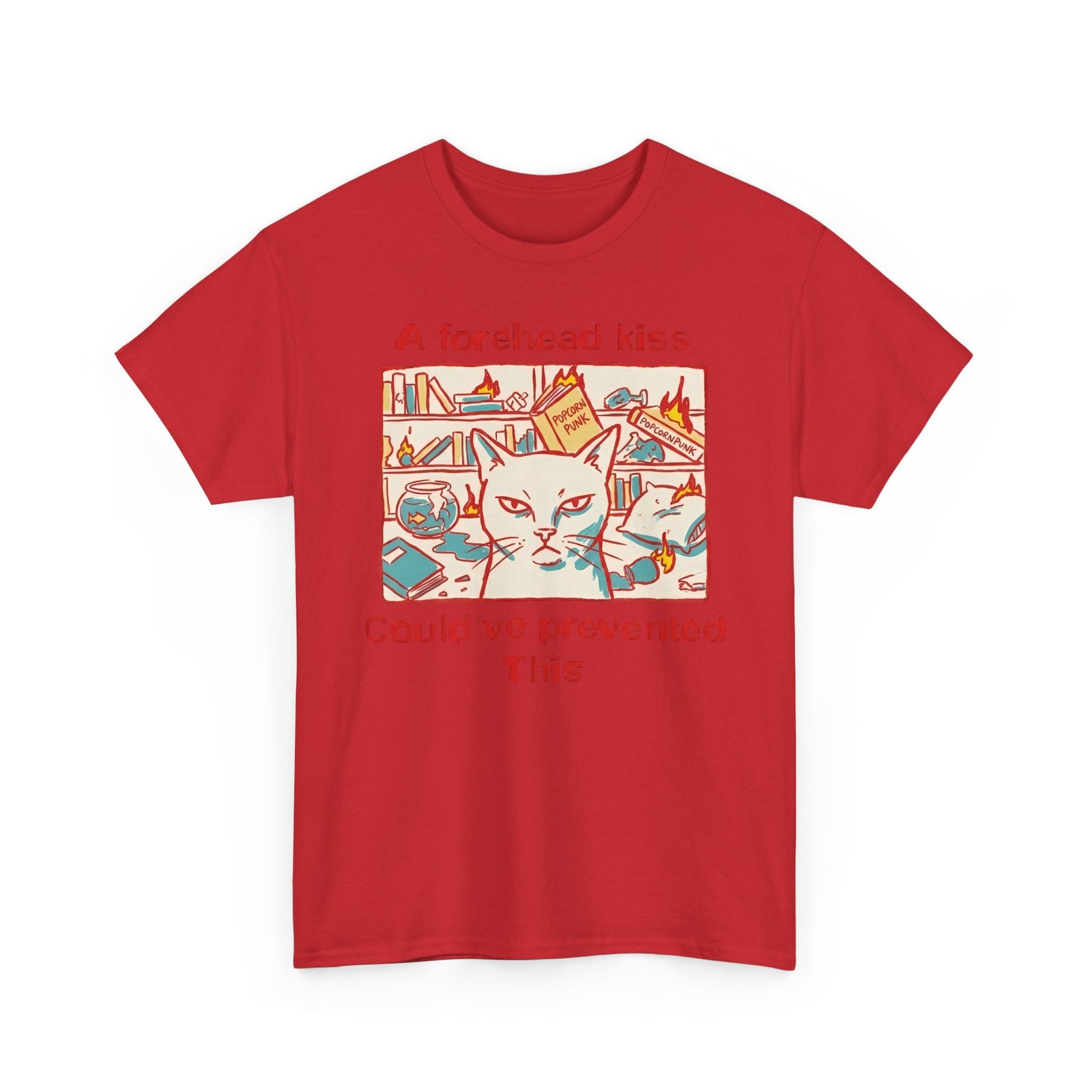 Naughty Cat Forehead Kiss Tee - Funny Cat Lover T-Shirt