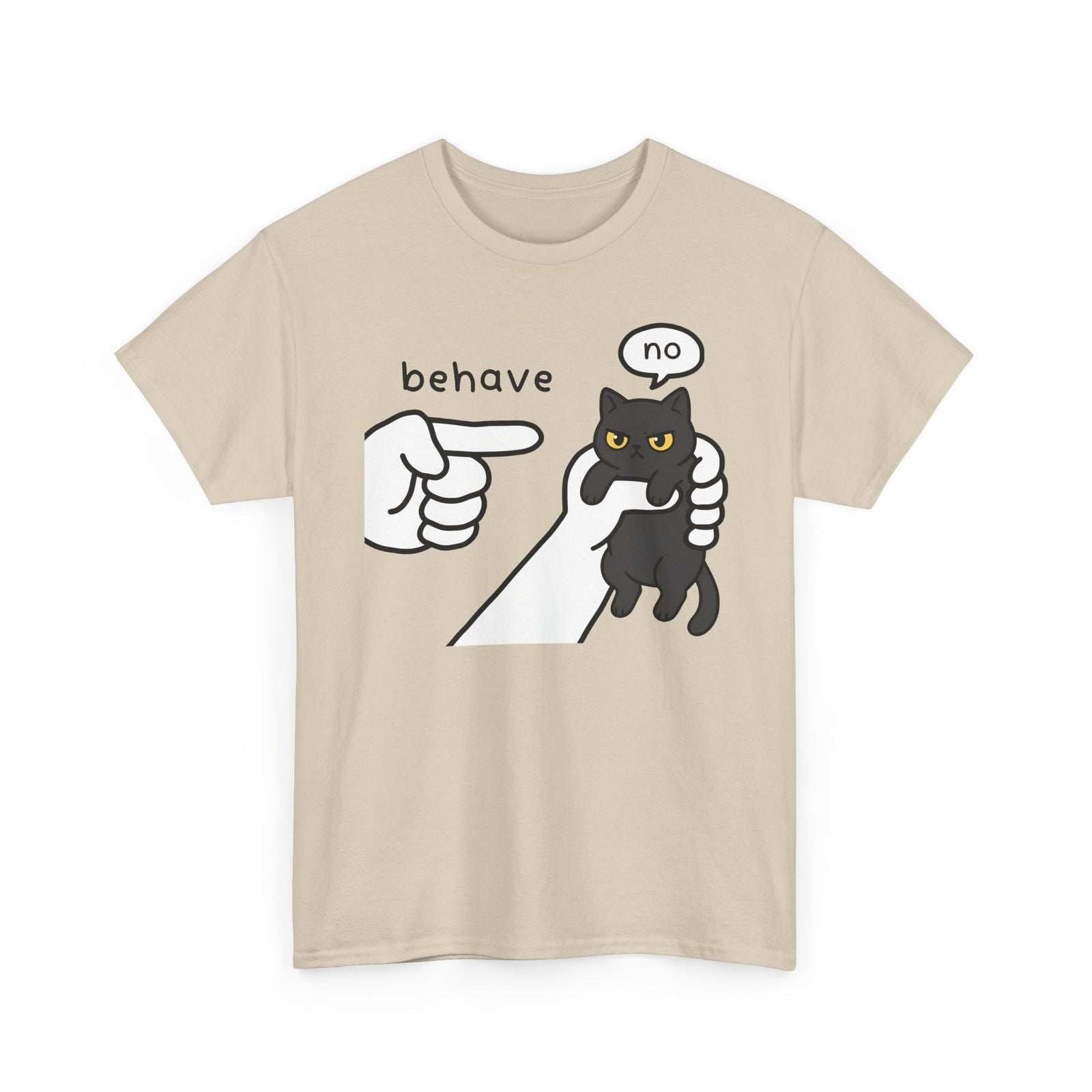 Behave No Black Cat T-Shirt — Cute Funny Cat Graphic Tee