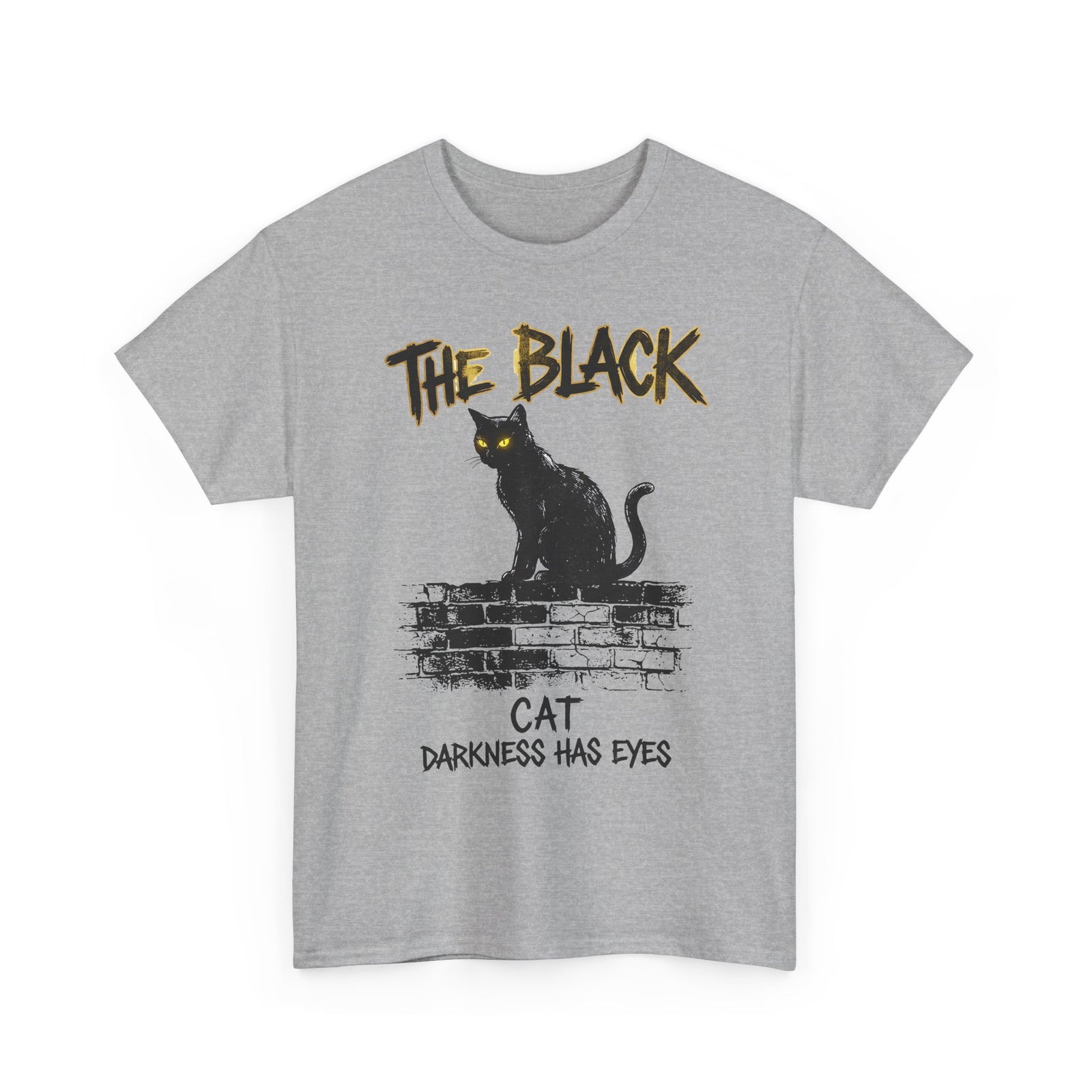 Black Cat T-Shirt — "The Black Cat: Darkness Has Eyes" Halloween Graphic Tee
