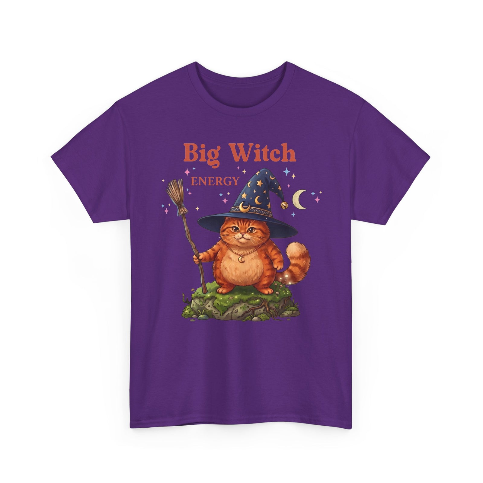 Big Witch Energy Orange Tabby Cat — Whimsical Witchy Artwork