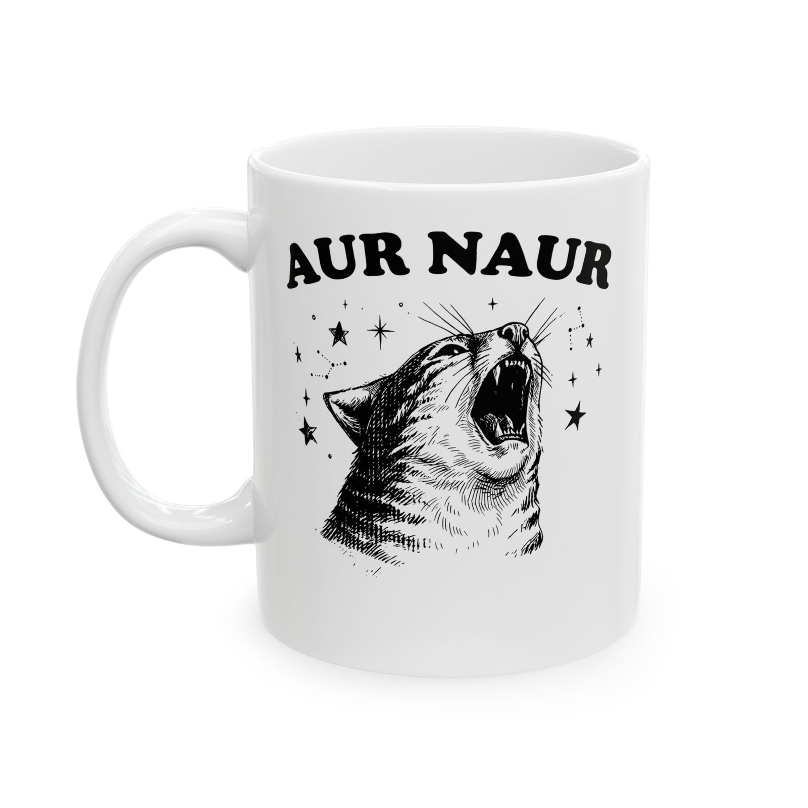 Aur Naur Funny Cat Ceramic Mug — Cute Funny Cat Mug