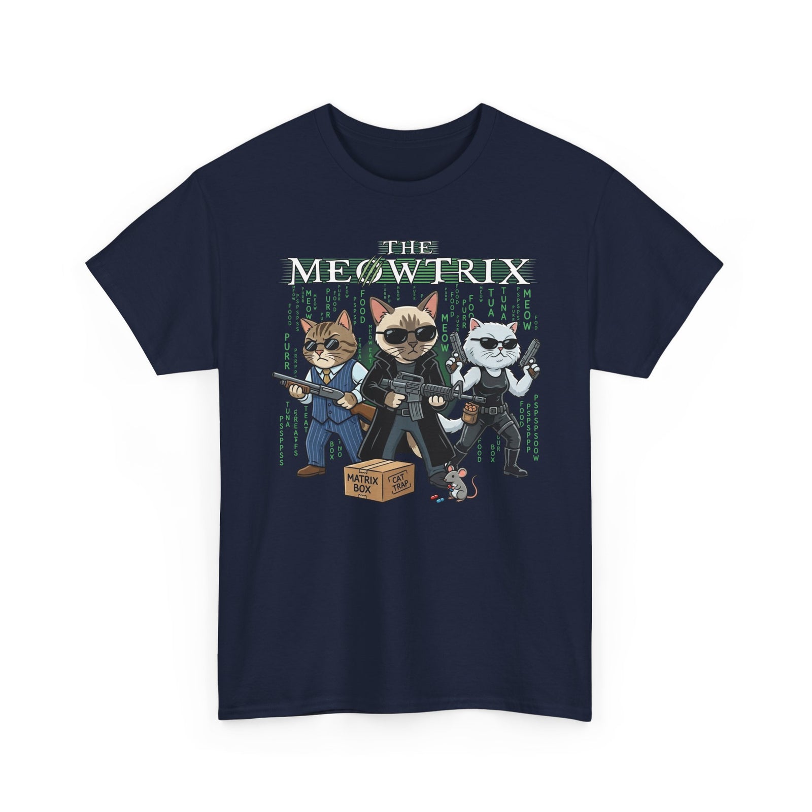 The Meowtrix Cat Movie Parody T-Shirt