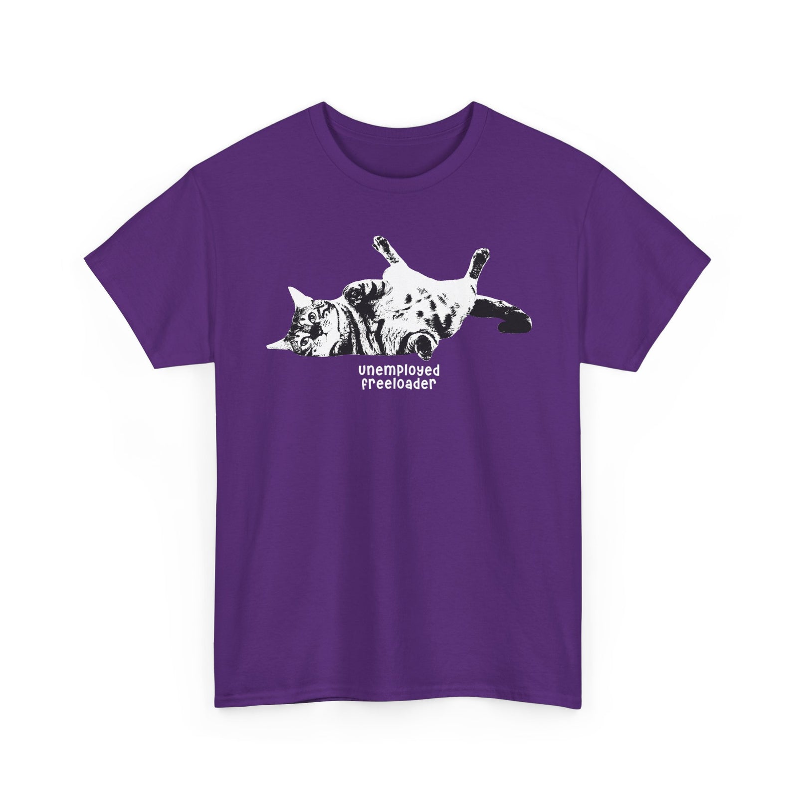 Unemployed Freeloader Cat T-Shirt — Funny Lazy Cat Graphic Tee