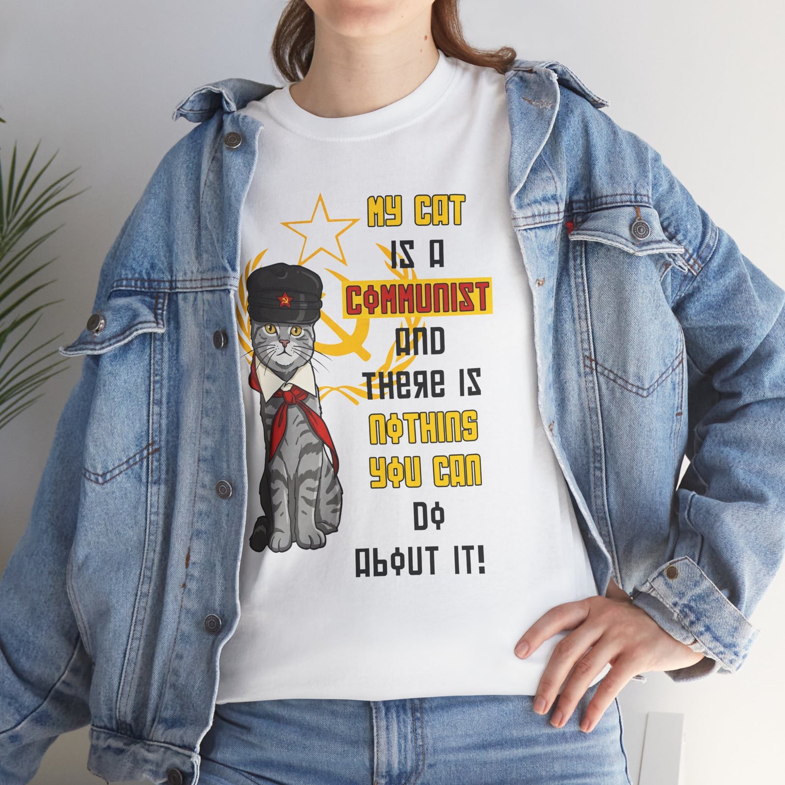 My Cat Is A Communist T-Shirt — Funny Political Cat Tee