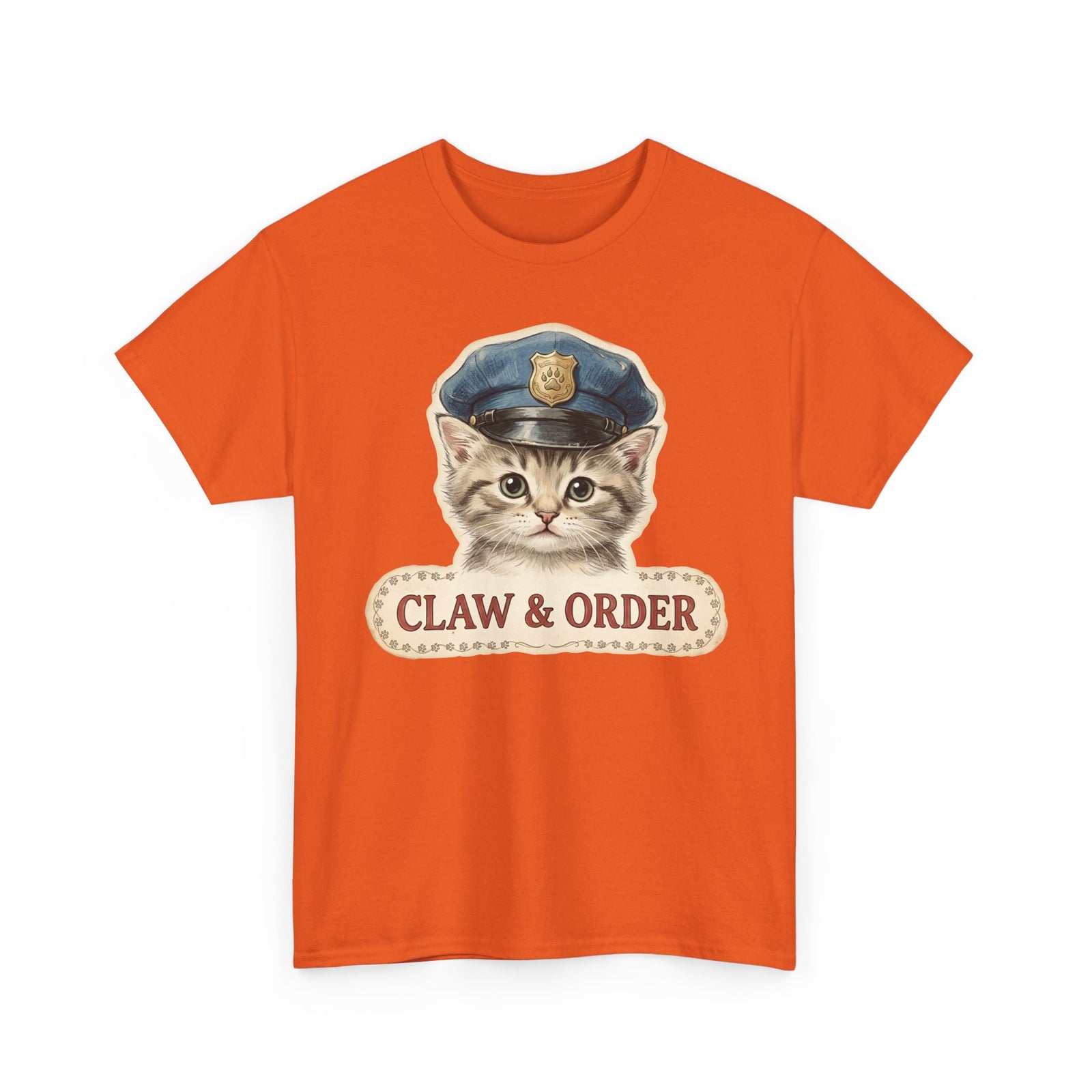 Claw and Order Cat T-Shirt — Funny Cat Crime Pun Tee