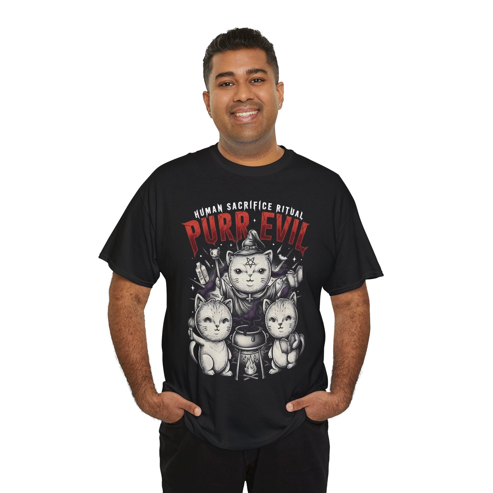 Purr Evil Witch Cats T-Shirt — Spooky Alternative Magic Apparel