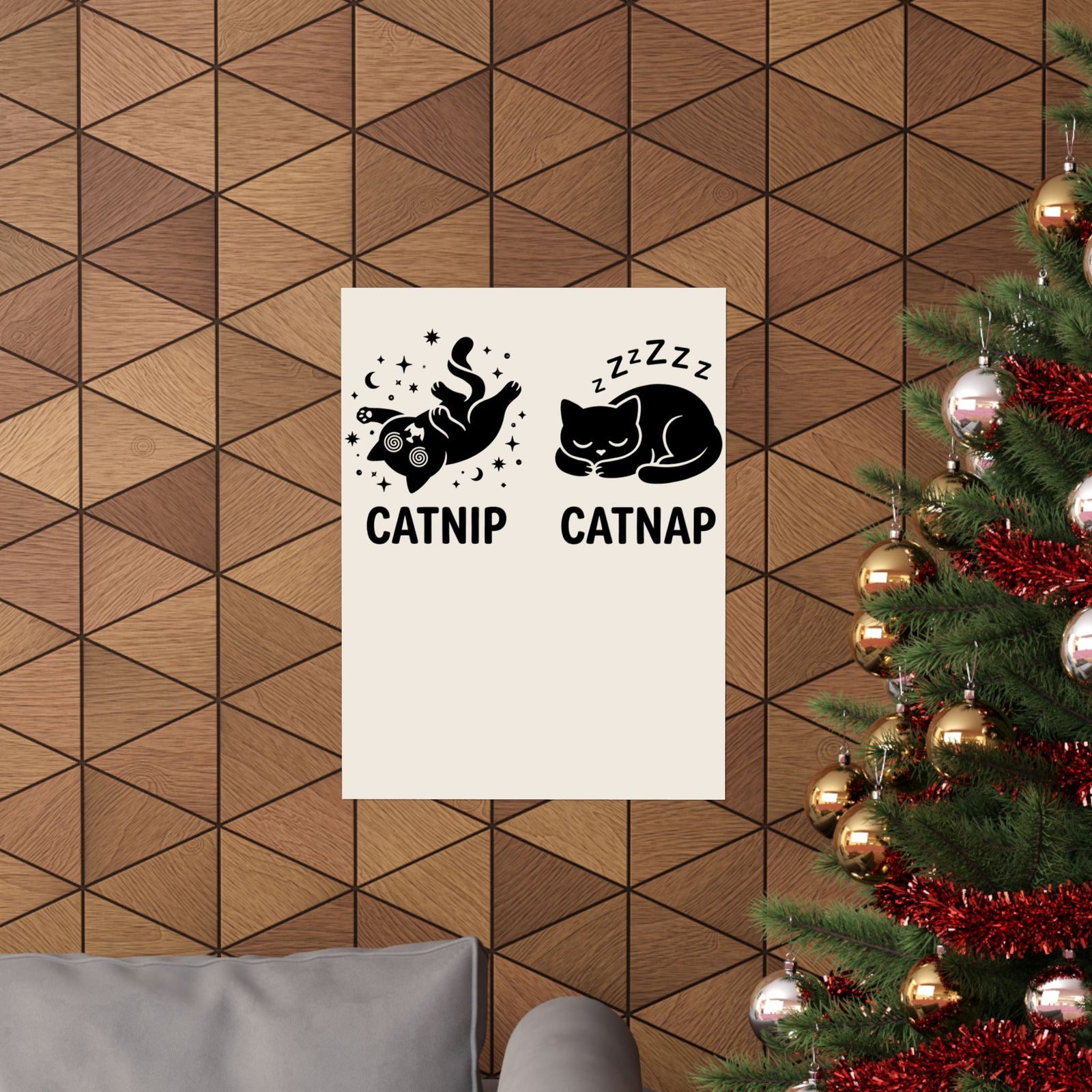 Catnip Catnap Cat Poster — Cute Cat Nap Graphic Poster