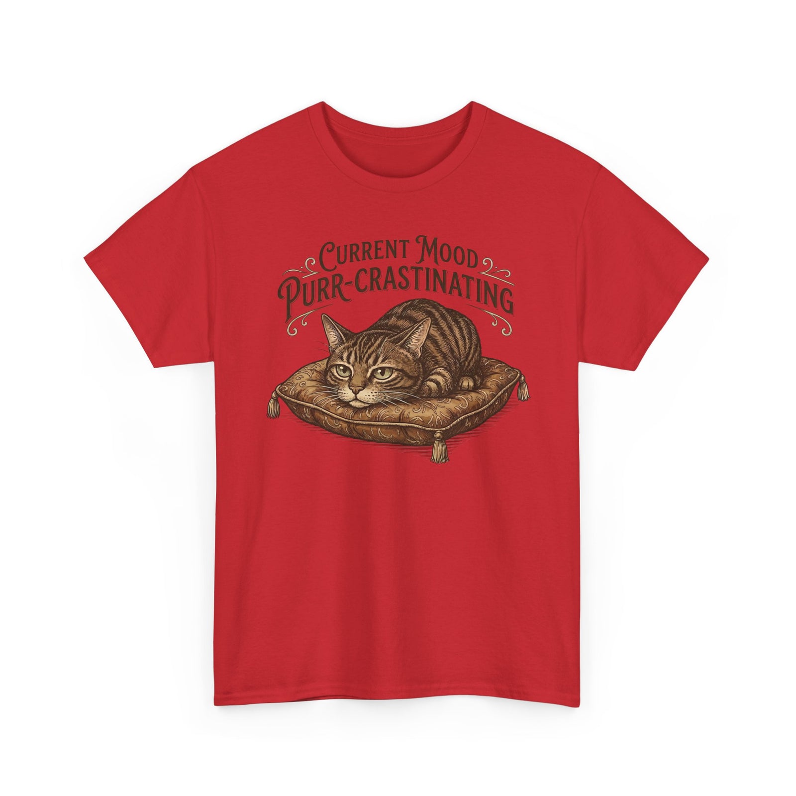 Current Mood: Purr-Crastinating Cat T-Shirt
