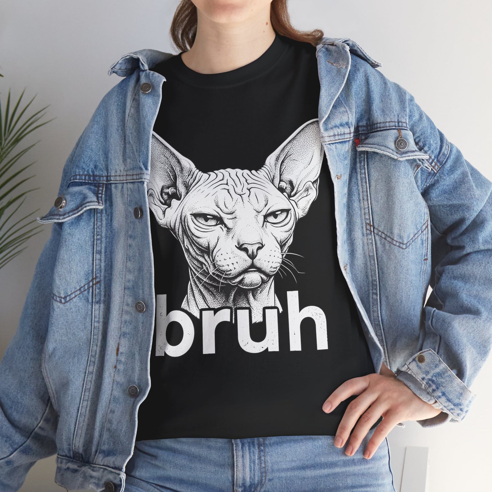 Bruh Sphynx Cat T-Shirt — Funny Unimpressed Hairless Cat Meme Tee