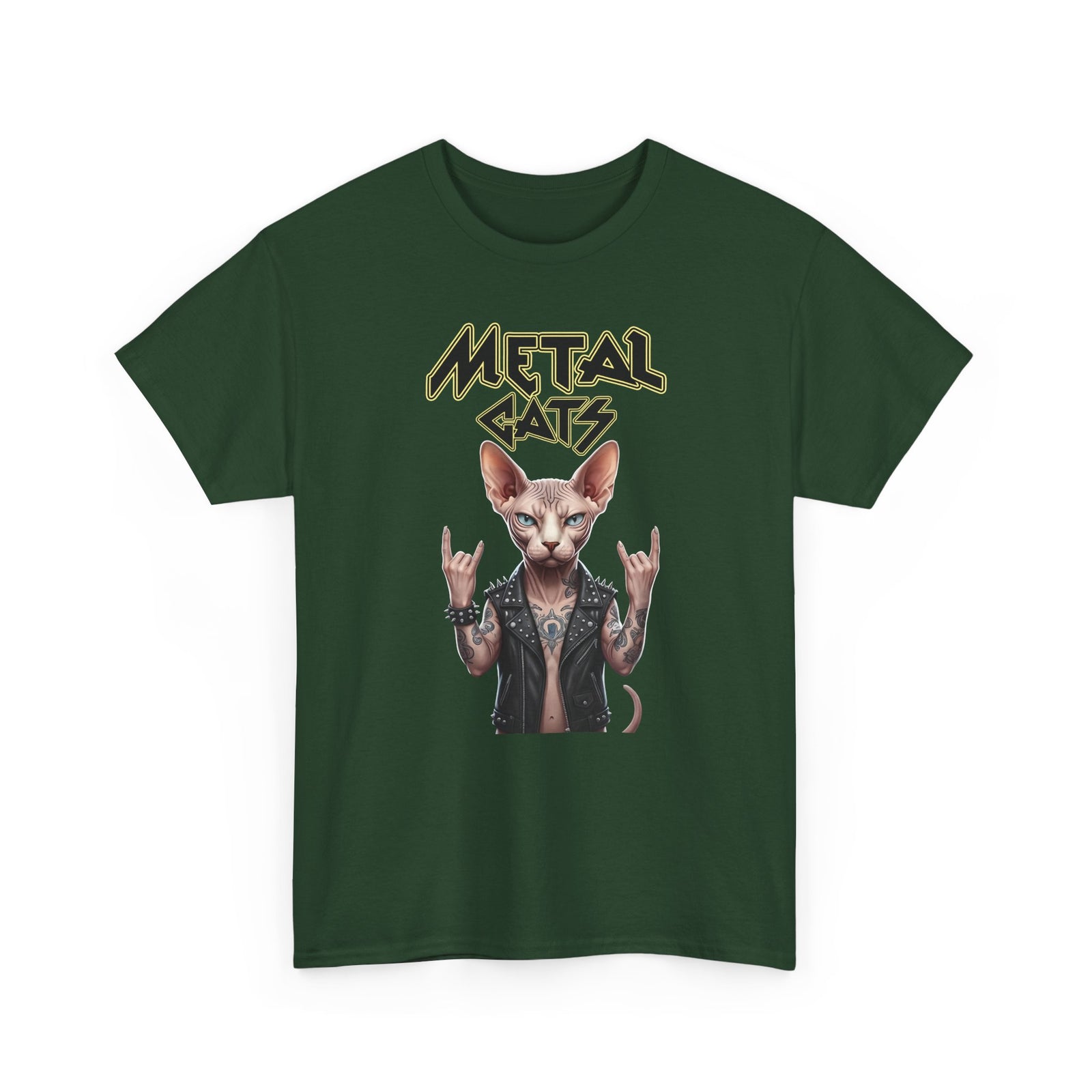 Metal Cats T-Shirt — Heavy Metal Cat Graphic Tee