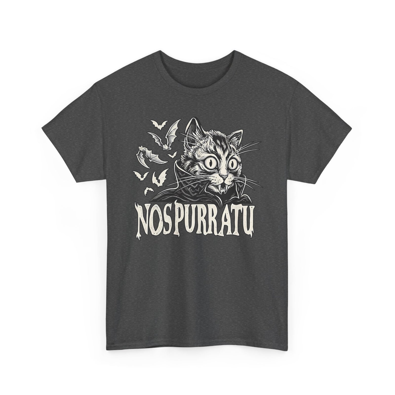 Nosferatu Cat T-Shirt — "Nospurratu Cat Nosferatu" Gothic Vampire Cat Tee