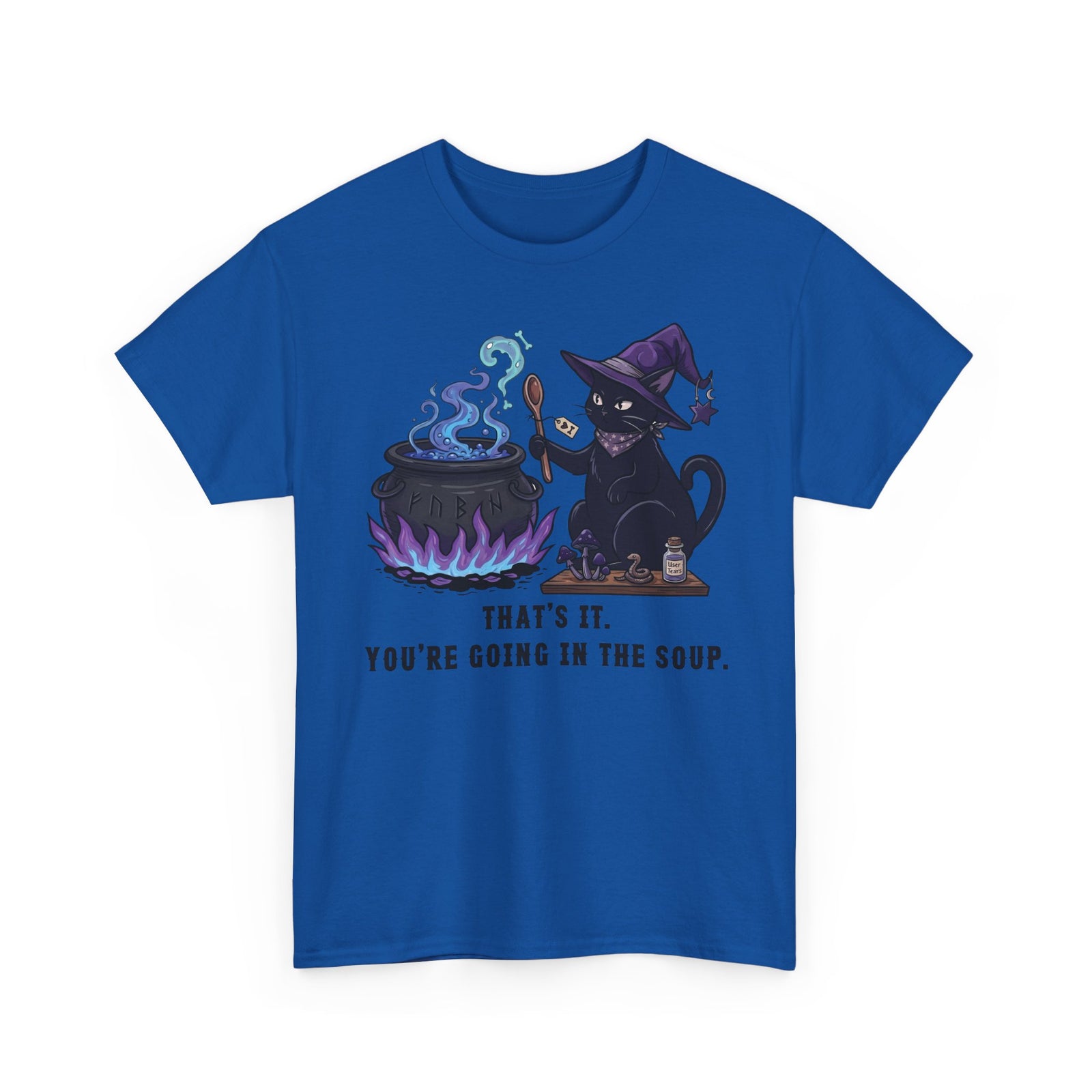 Black Cat “Purrfect Potion” Tee — Witchy Cat Graphic T-Shirt