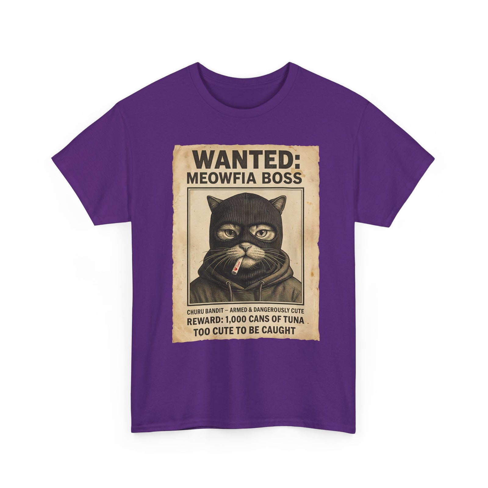 "Meowfia Boss" Wanted Poster Funny Cat T-Shirt
