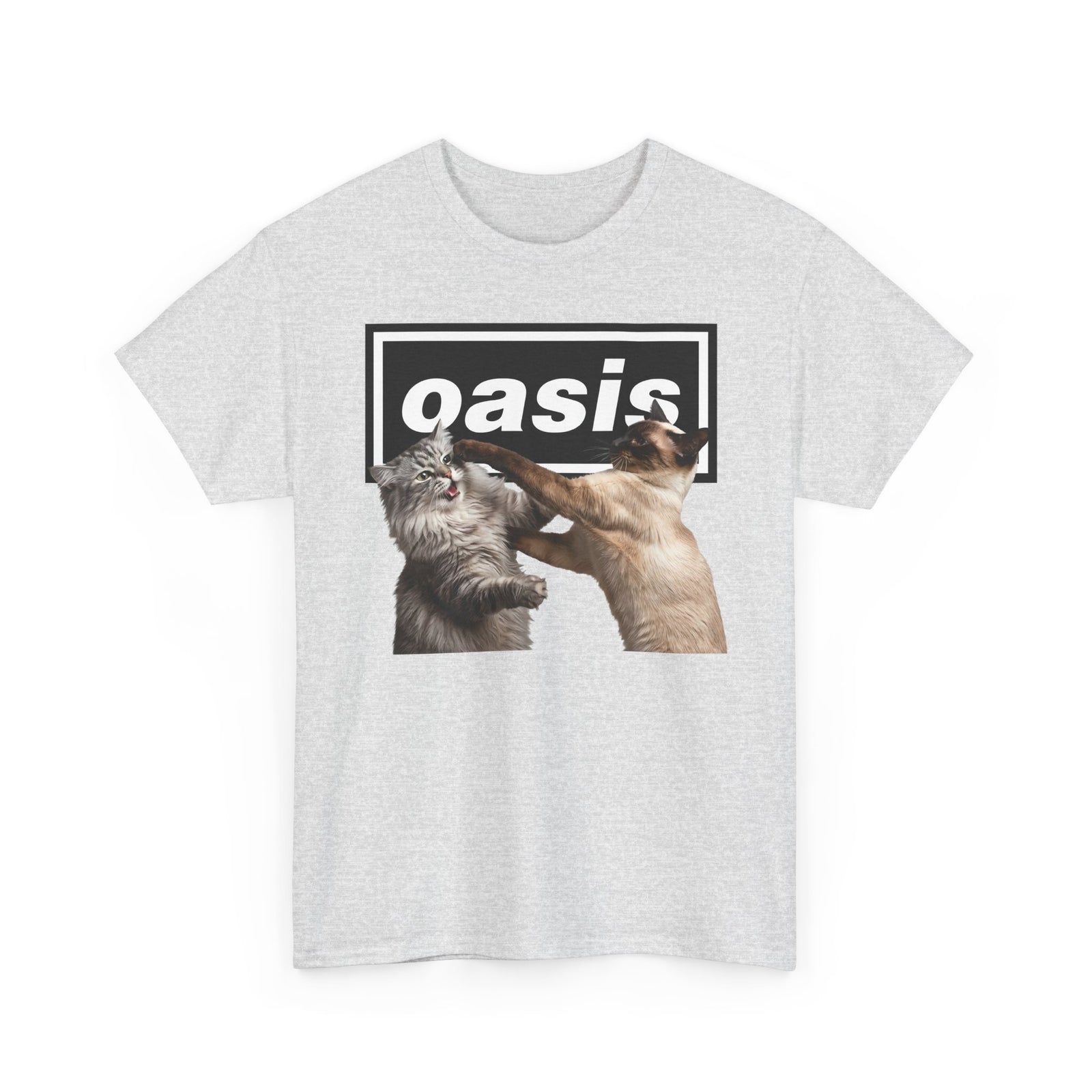Oasis Cat Fight T-Shirt — Desert Cat Battle Graphic Tee