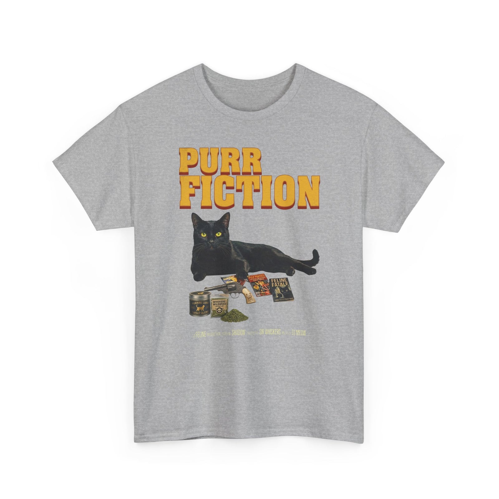 Purr Fiction Cat Parody T-Shirt
