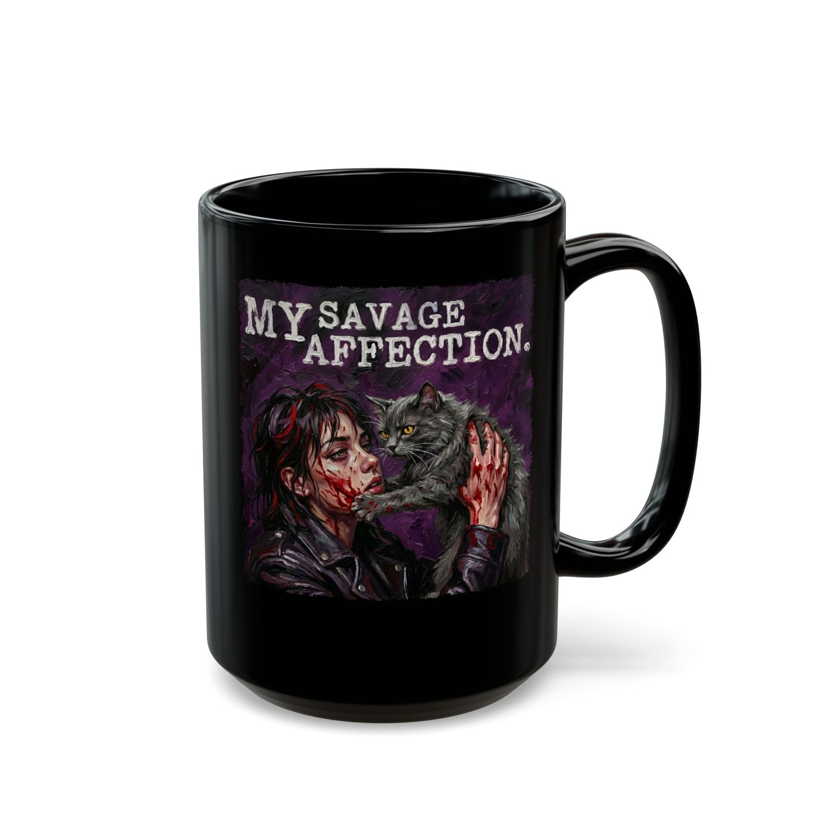 My Savage Affection Black Mug — Bold Romantic Graphic Mug