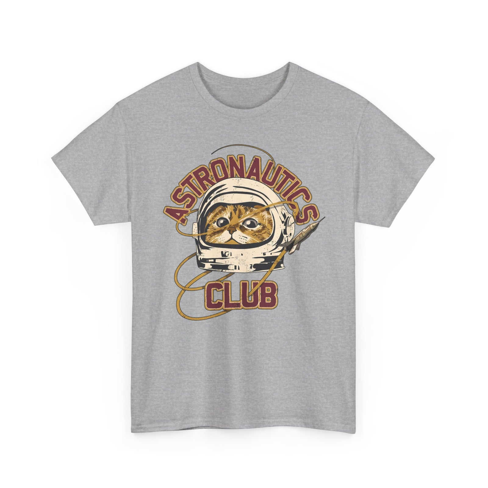 Astronautics Club T-Shirt — Retro Space Cat Astronaut Graphic Tee