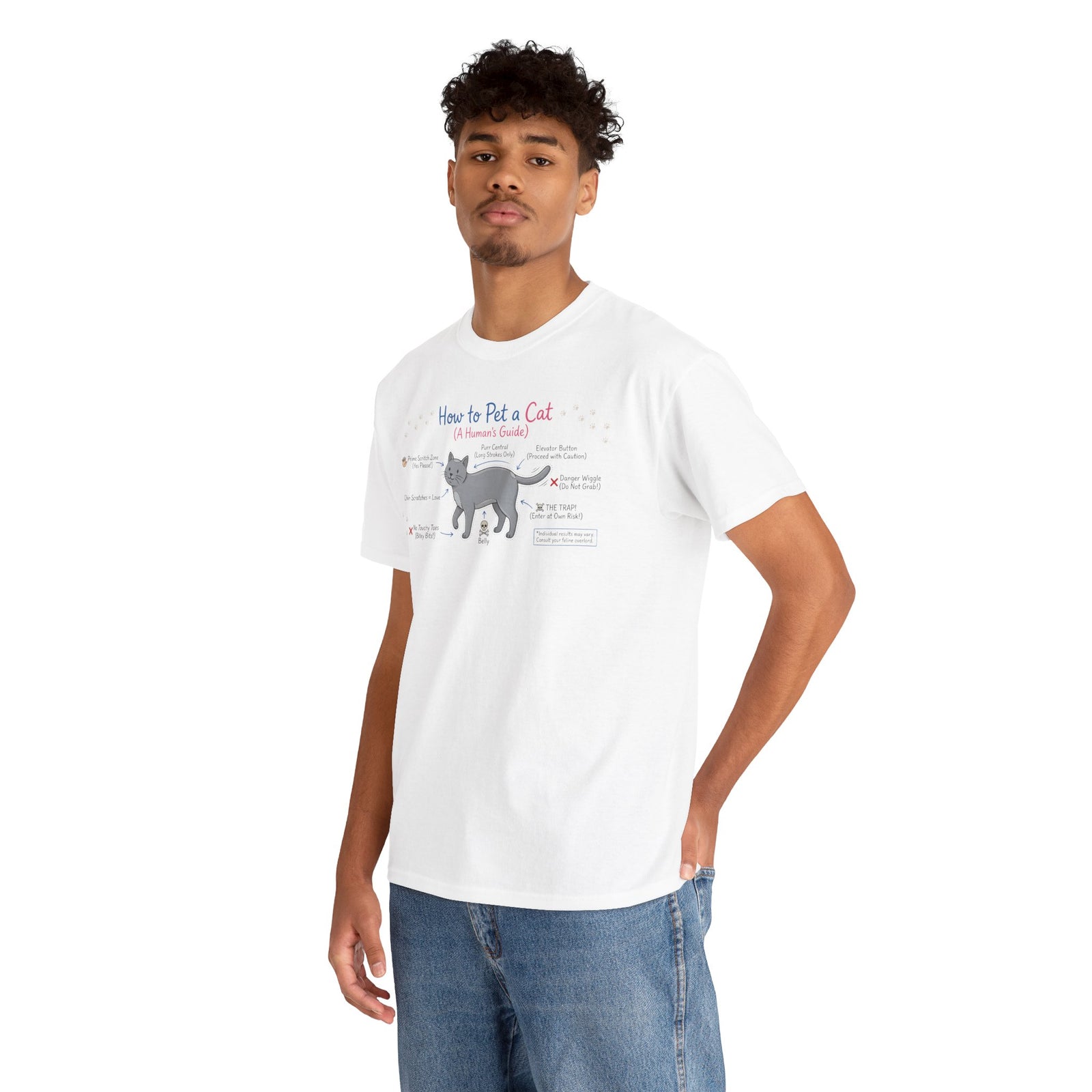 How To Pet A Cat T-Shirt — Funny Cat Care Tee for Cat Lovers