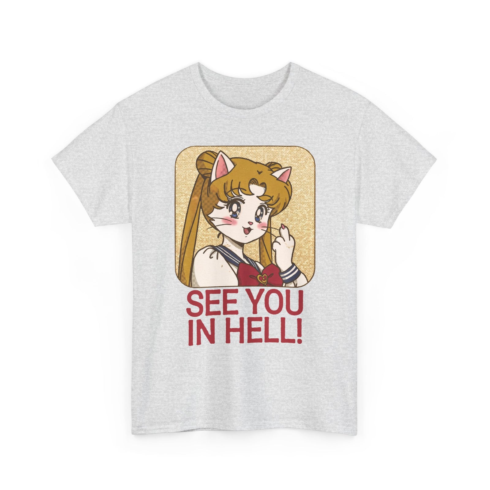 See You In Hell Anime Cat T-Shirt — Cute Magical Girl Parody Graphic