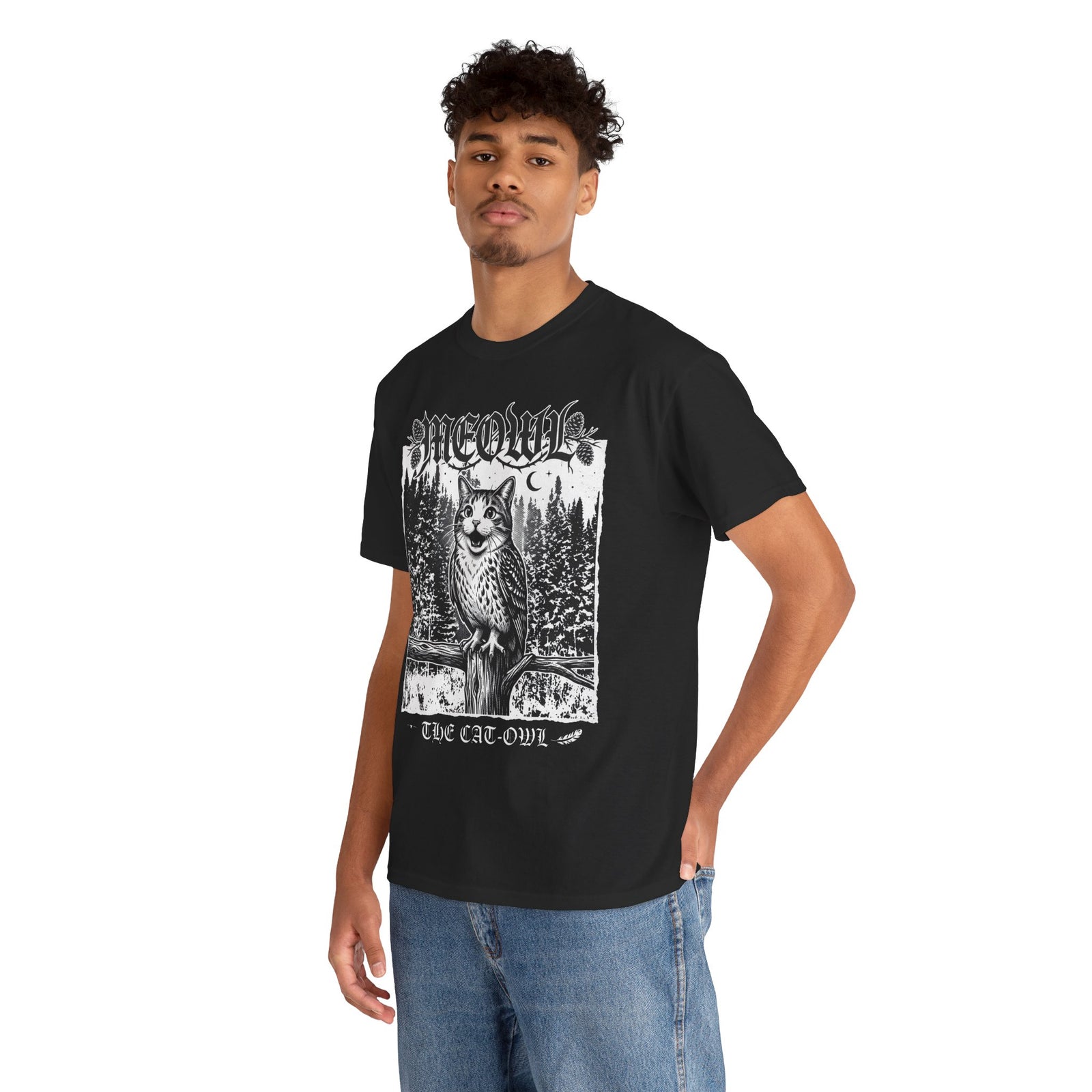 Funny "Meowl the Cat Owl" T‑Shirt