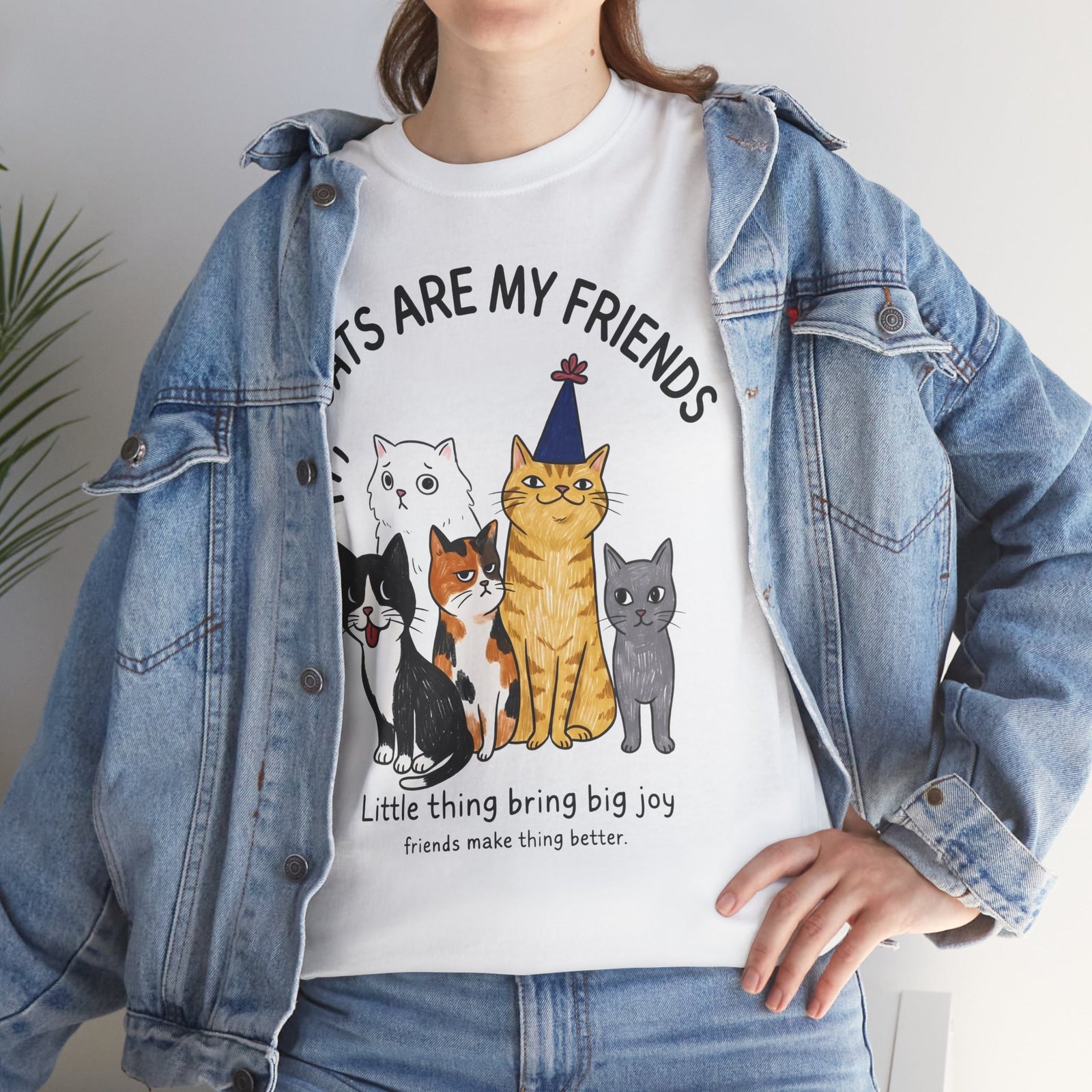 Cats Are My Friends T-Shirt — Funny Whimsical Expressive Cat Crew Tee
