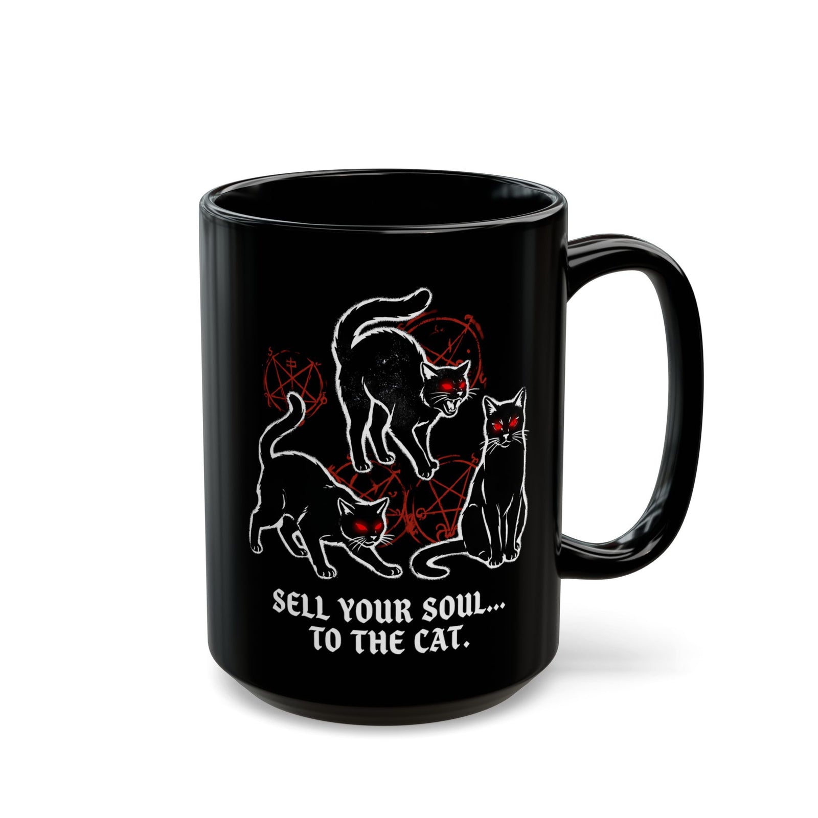 Sell Your Soul To The Cat Black Mug — Funny Cat Lover Mug