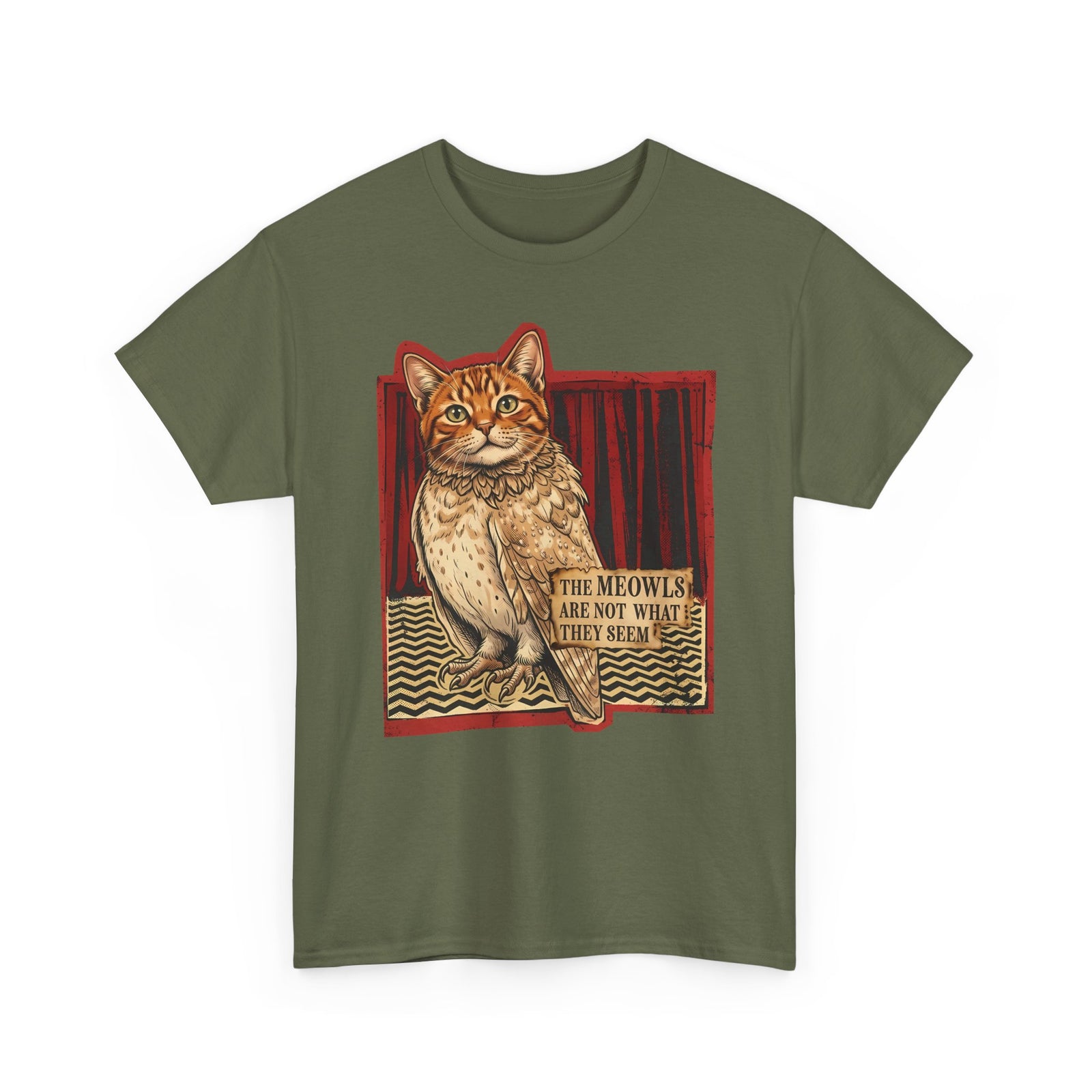 Meowls Are Not What They Seem T-Shirt — Mysterious Cat Quote Tee