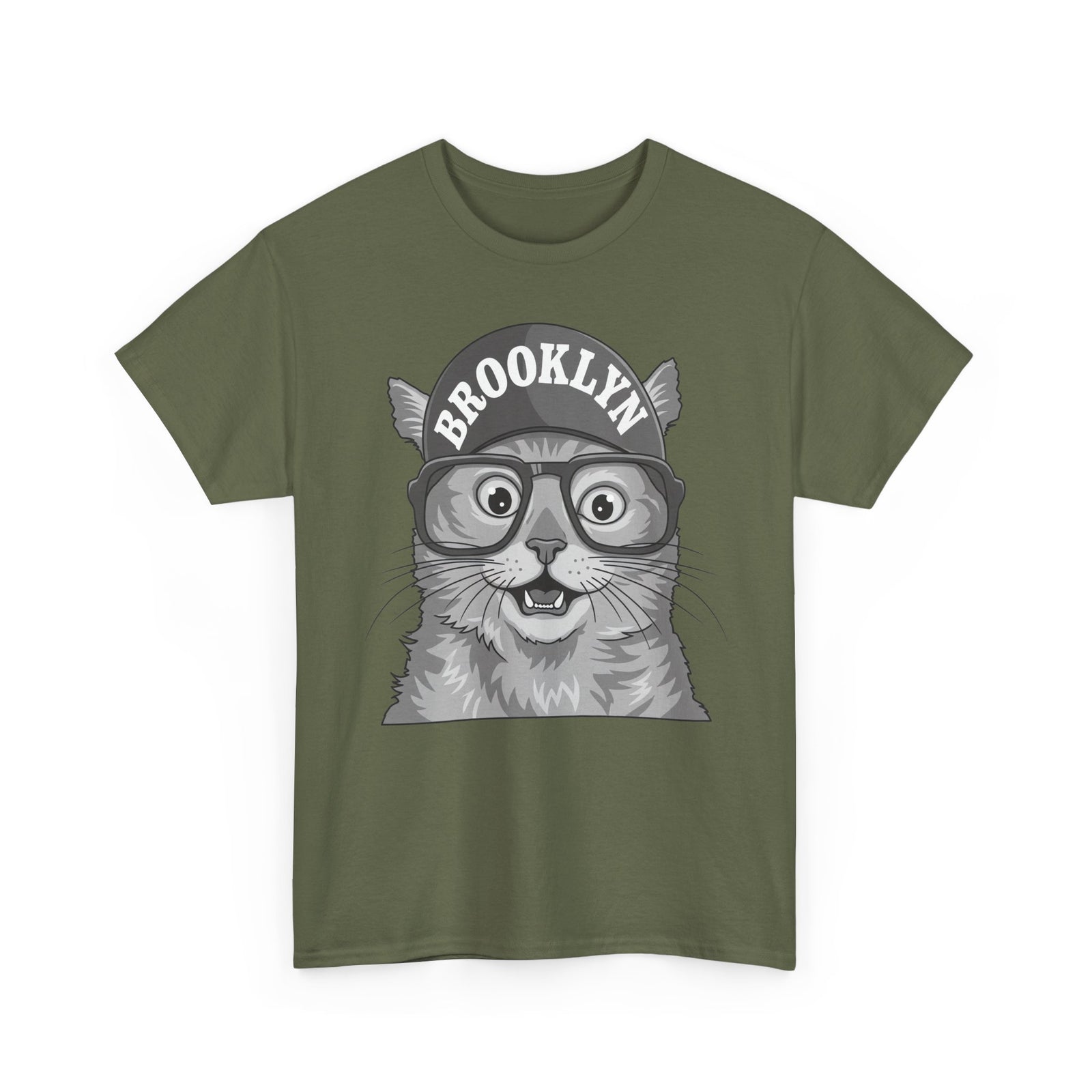 Brooklyn Cat Graphic Tee — Vintage Hipster Cat T-Shirt