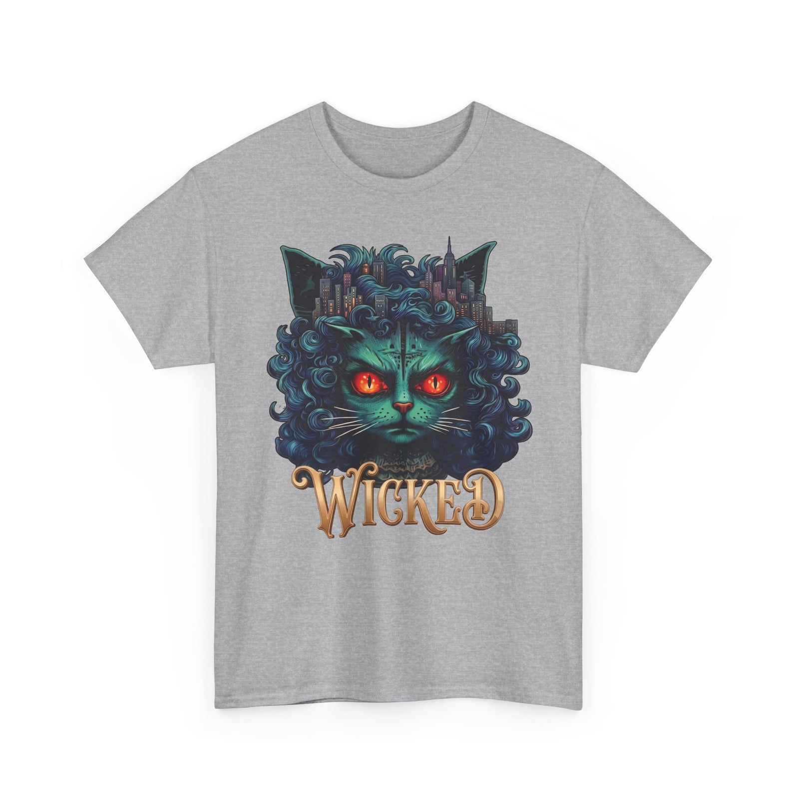 Wicked Green Witch Cat Broadway Shirt — Spooky Musical Parody T-Shirt