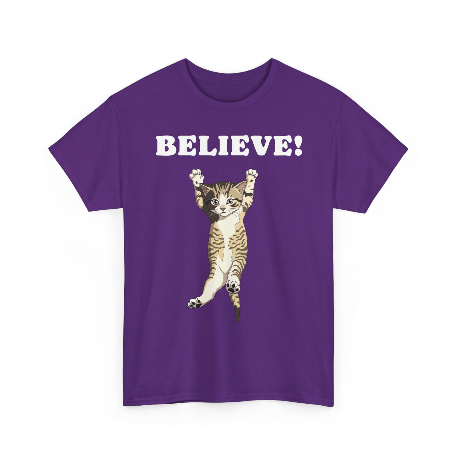 Believe! Cat Tee — Cute Motivational Kitten T-Shirt