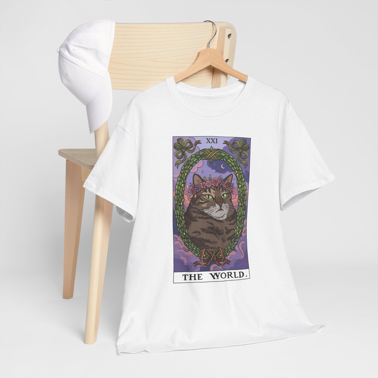 Cat the World Tarot Card T-Shirt