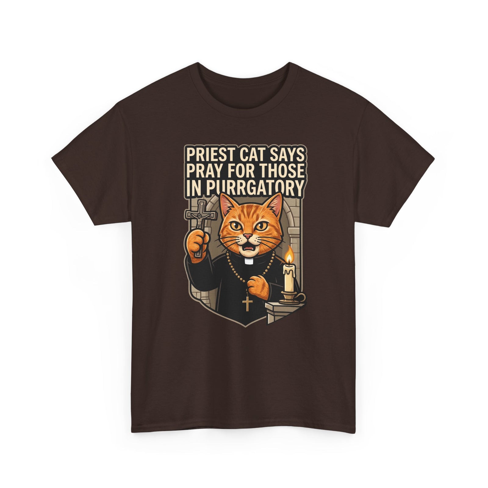 Priest Cat 'Pray For Those In Purratory' T-Shirt