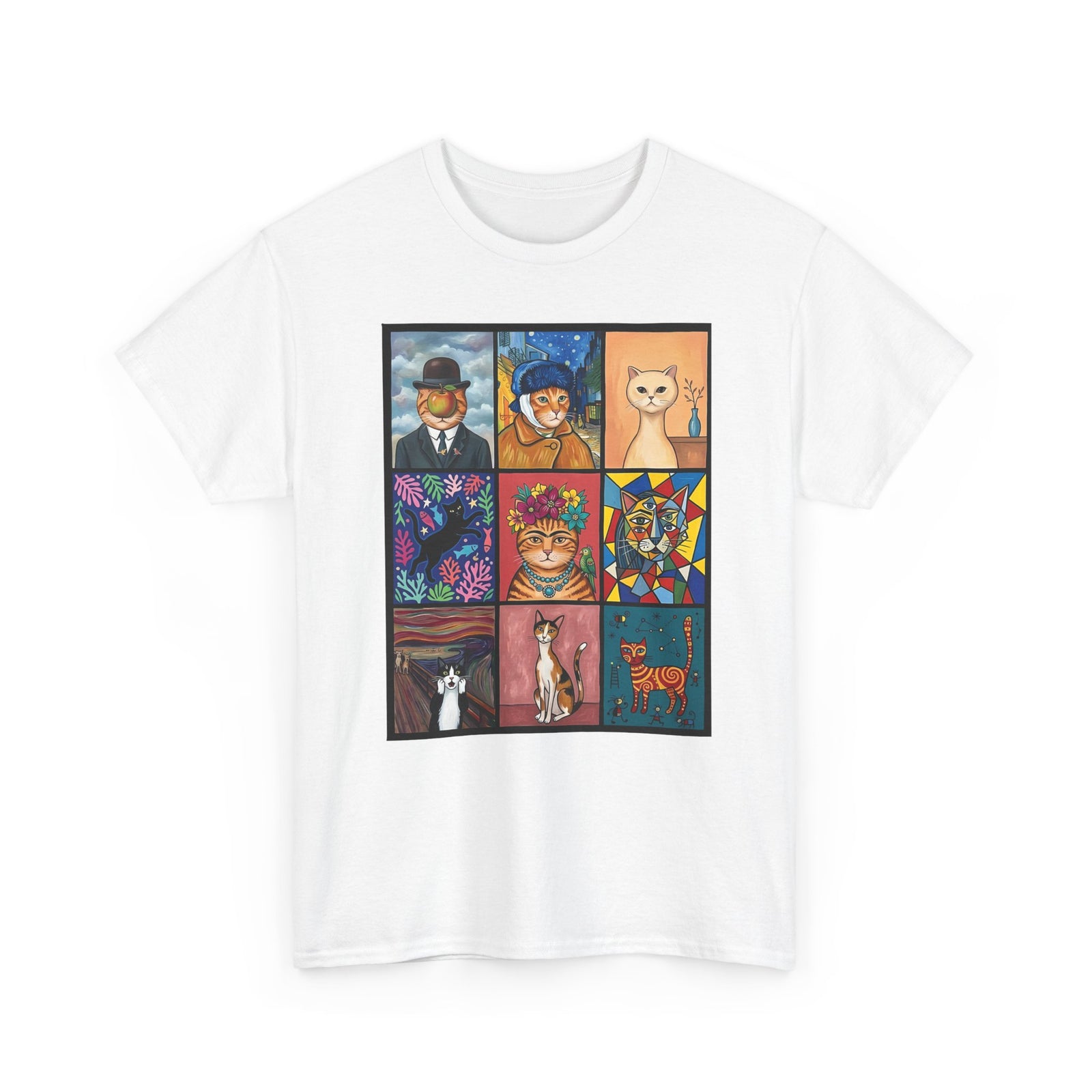 Cats & Art Graphic T-Shirt — Artworks and Cats Design