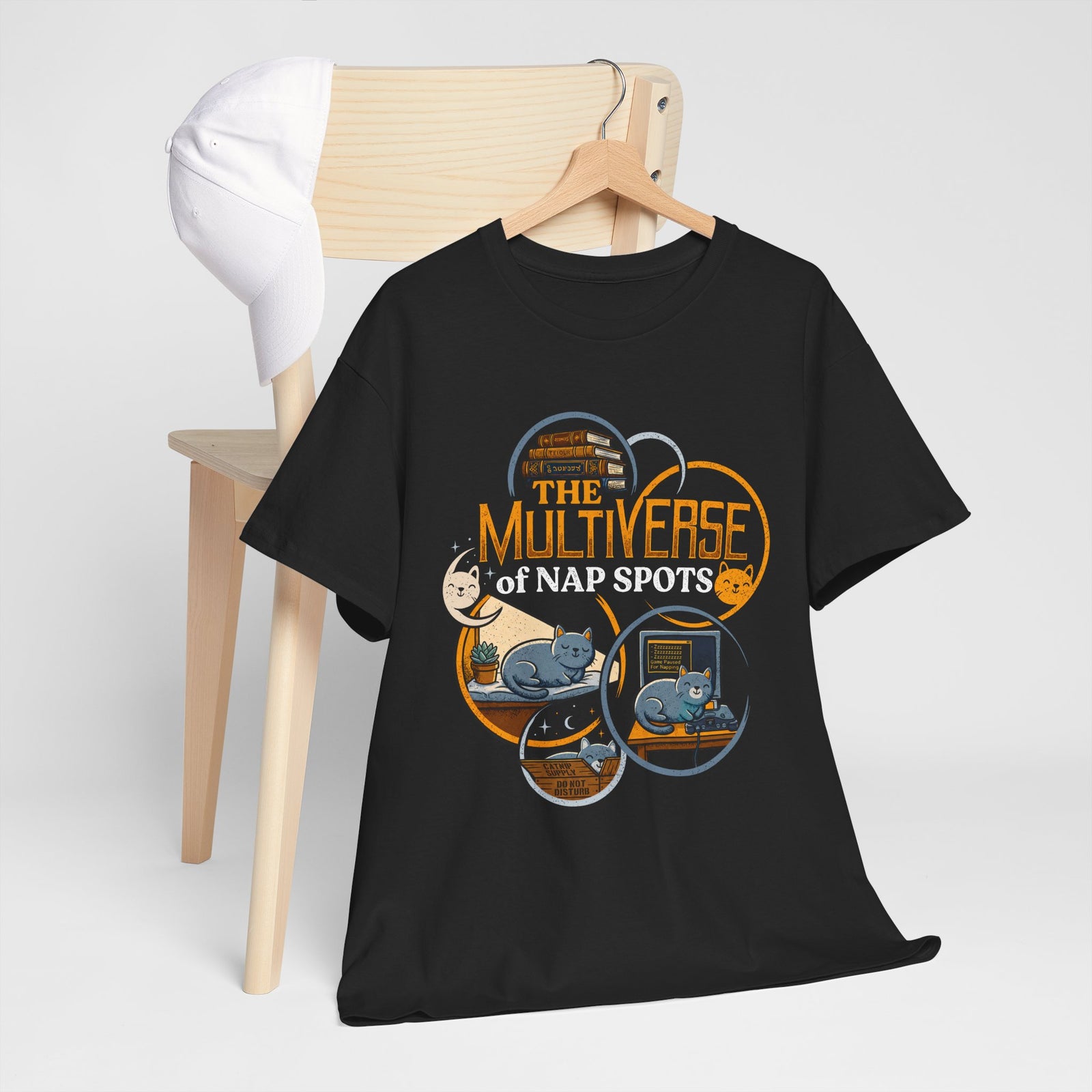 Multiverse Nap Spots Cute Cat T-Shirt — Cute Cat Nap Graphic Tee