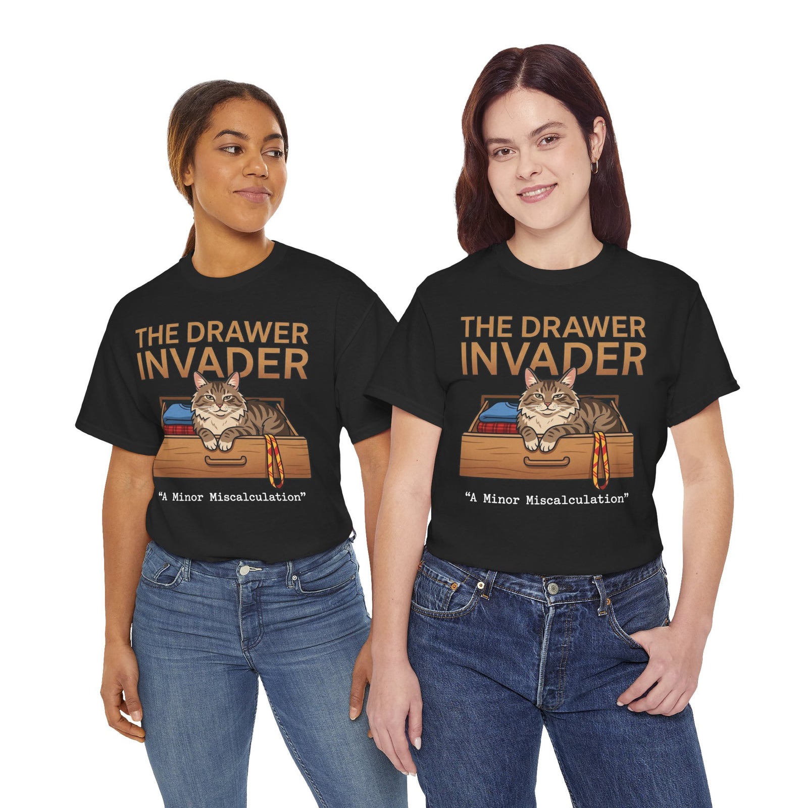 Cat Drawer T‑Shirt — "The Drawer Invader" Cute Cat in Drawer Tee