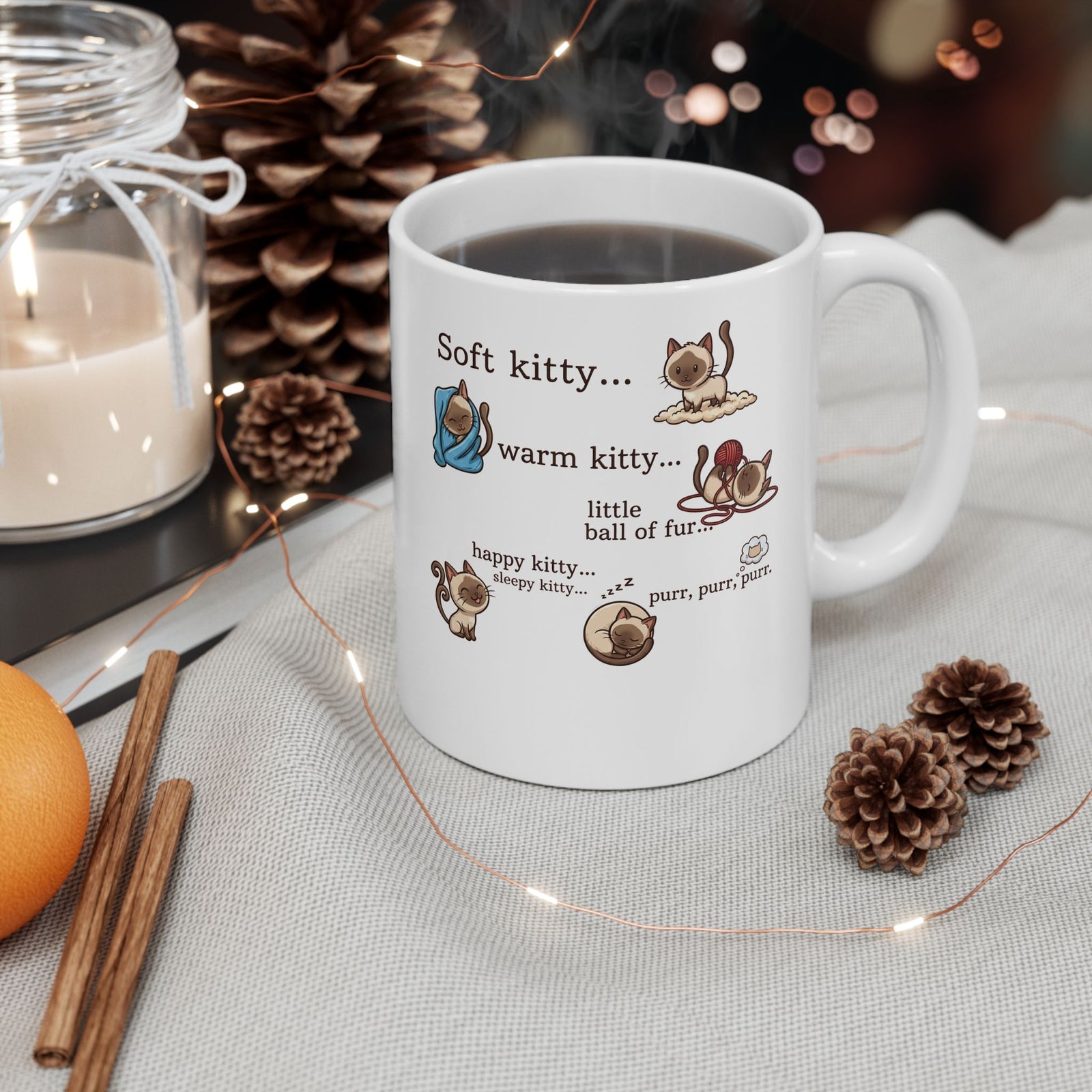 Soft Kitty Warm Kitty Ceramic Mug — Cute Cat Lyrics Mug
