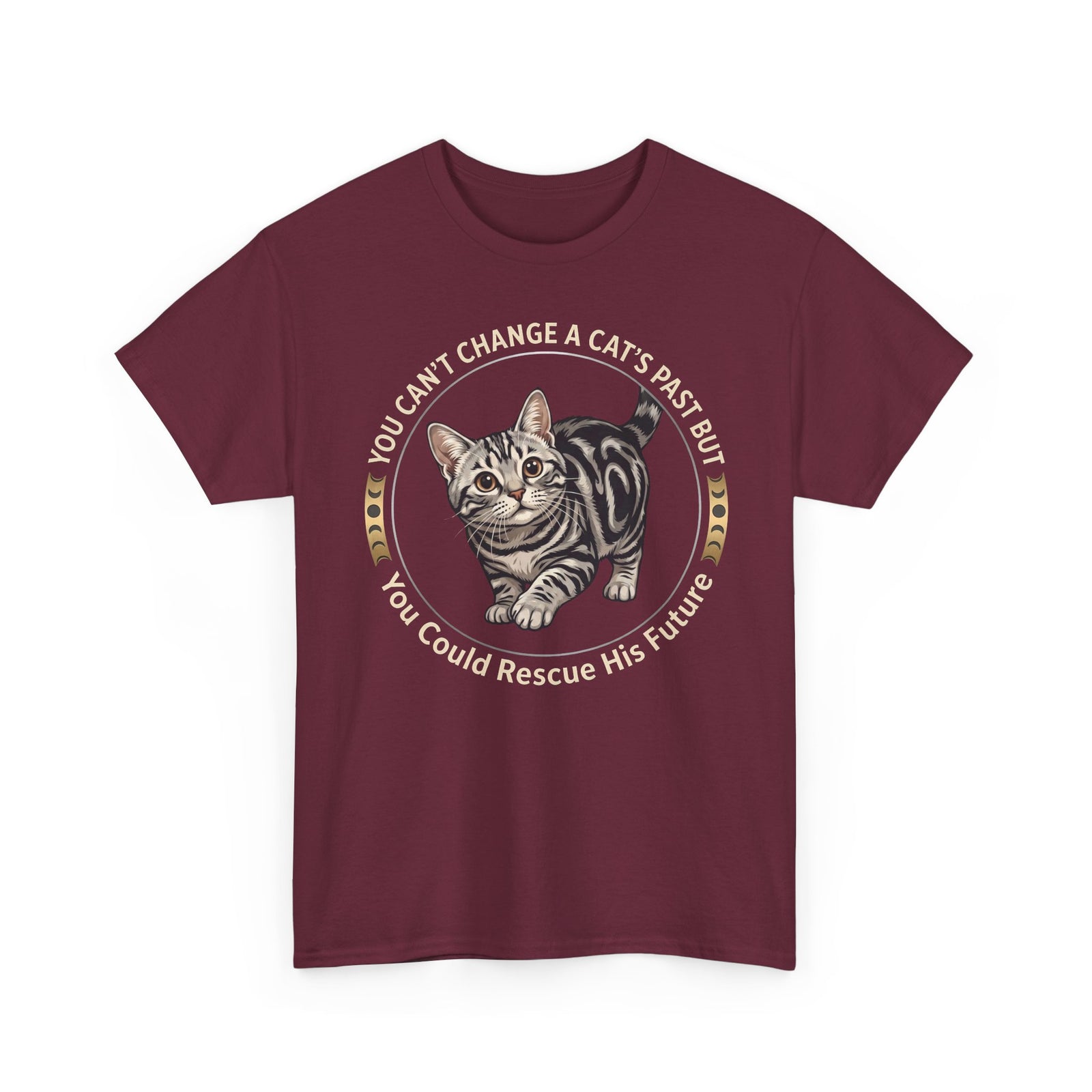 Rescue His Future Cat T-Shirt — You Can't Change A Cat's Past Rescue Tee