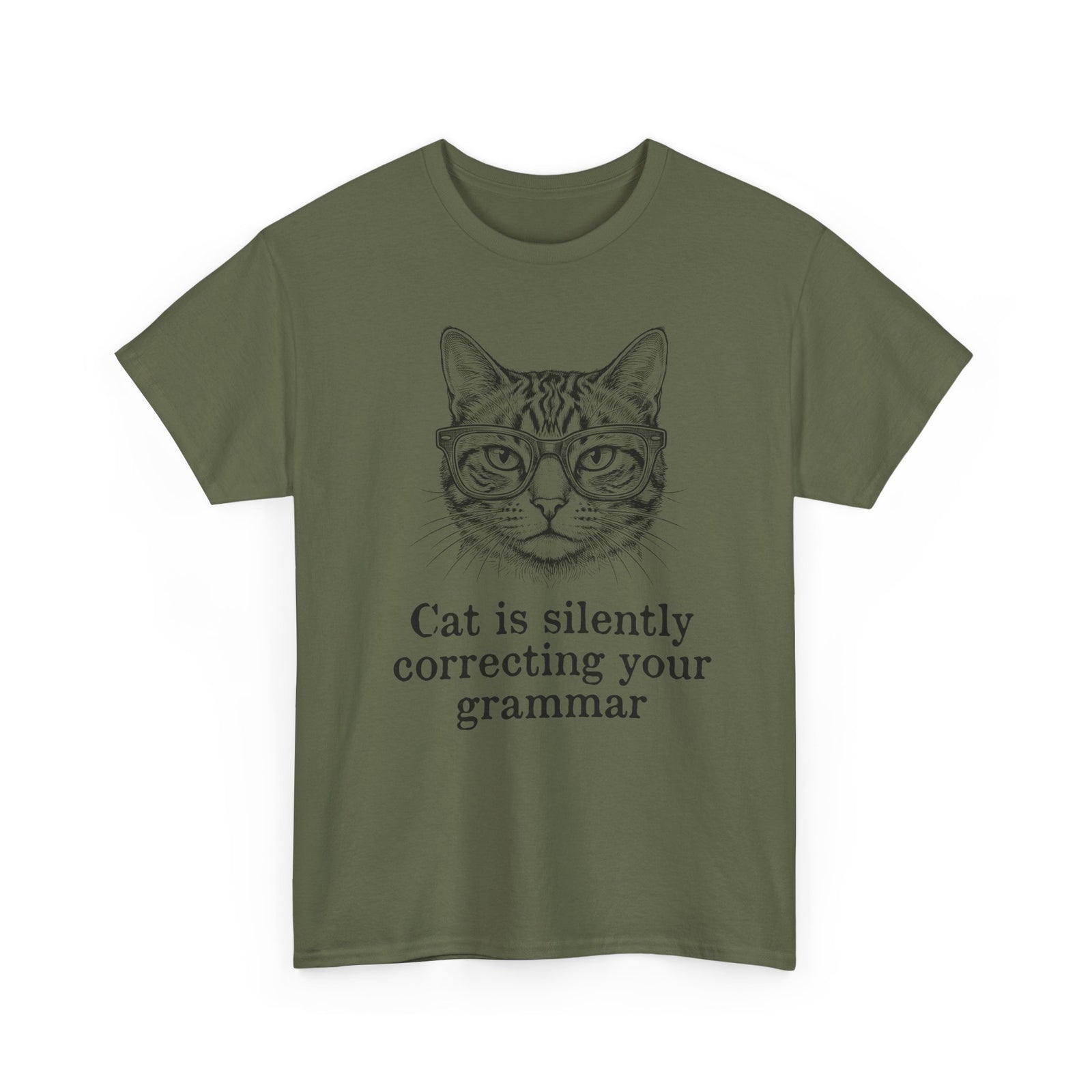 Cat Is Silently Correcting Your Grammar T-Shirt — Funny Grammar Cat Tee