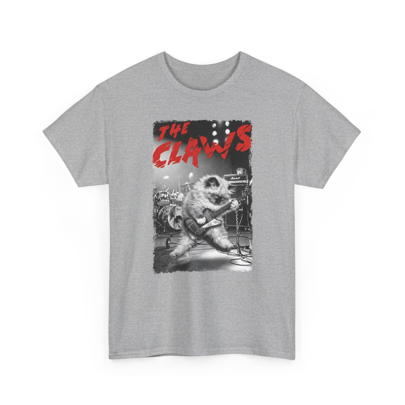 The Claws Cat Rock T-Shirt — Retro Cat Graphic Tee