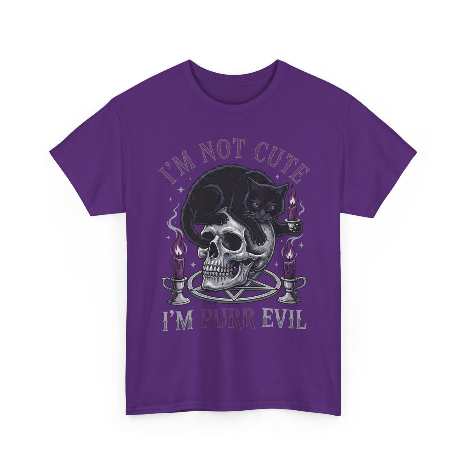 I'm Not Cute I'm Purr Evil T-Shirt – Gothic Cat Skull Tee