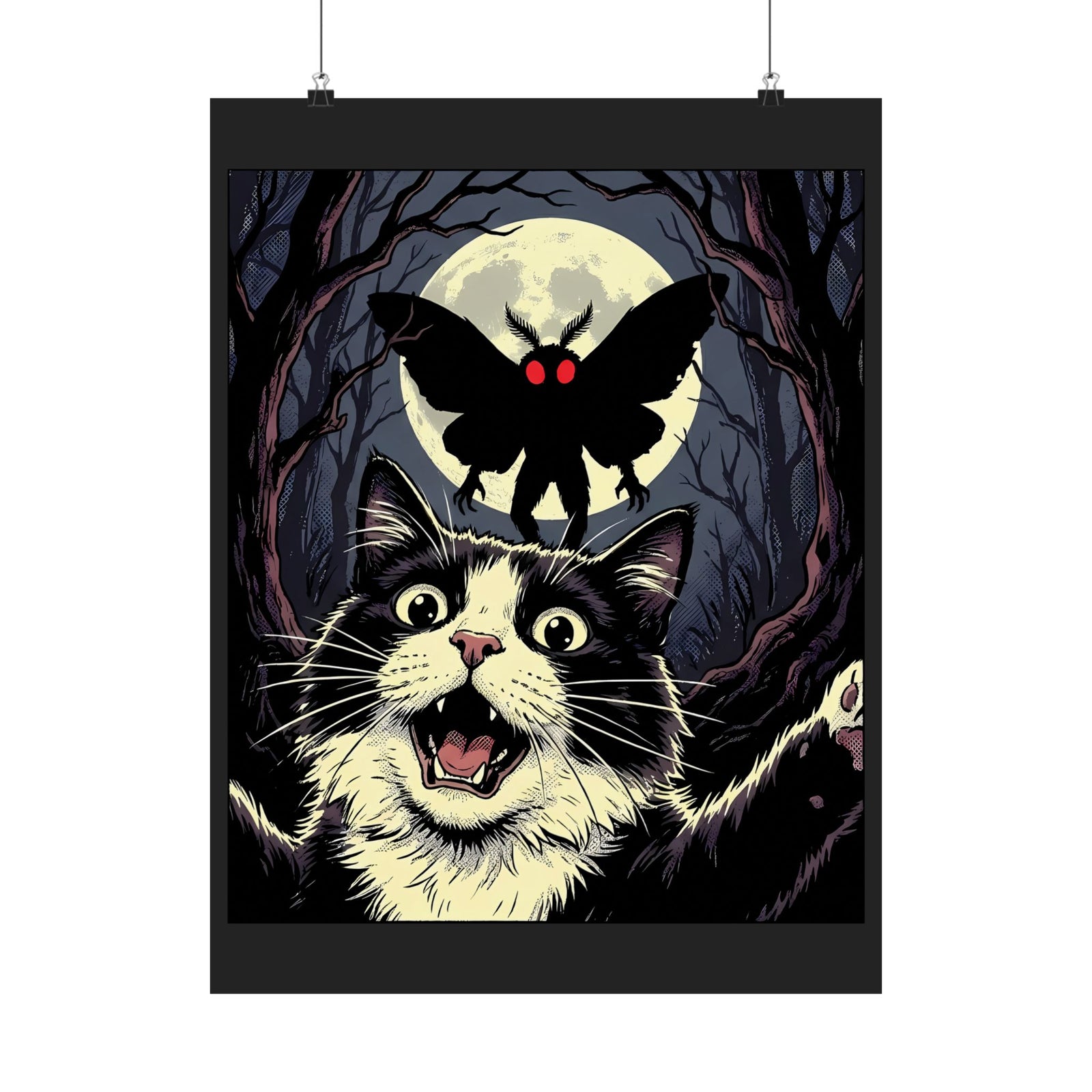Cat Selfie with Mothman Poster