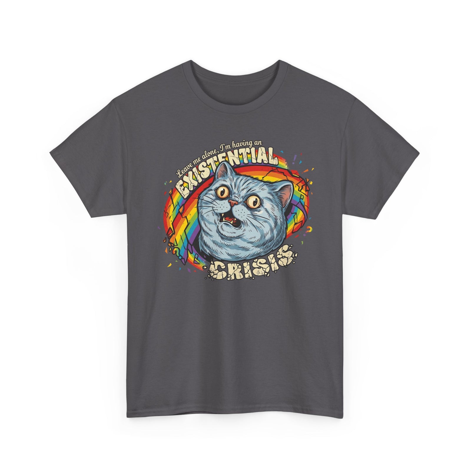 Funny Cat T‑Shirt — "Leave Me Alone, I'm Having an EXISTENTIAL CRISIS"