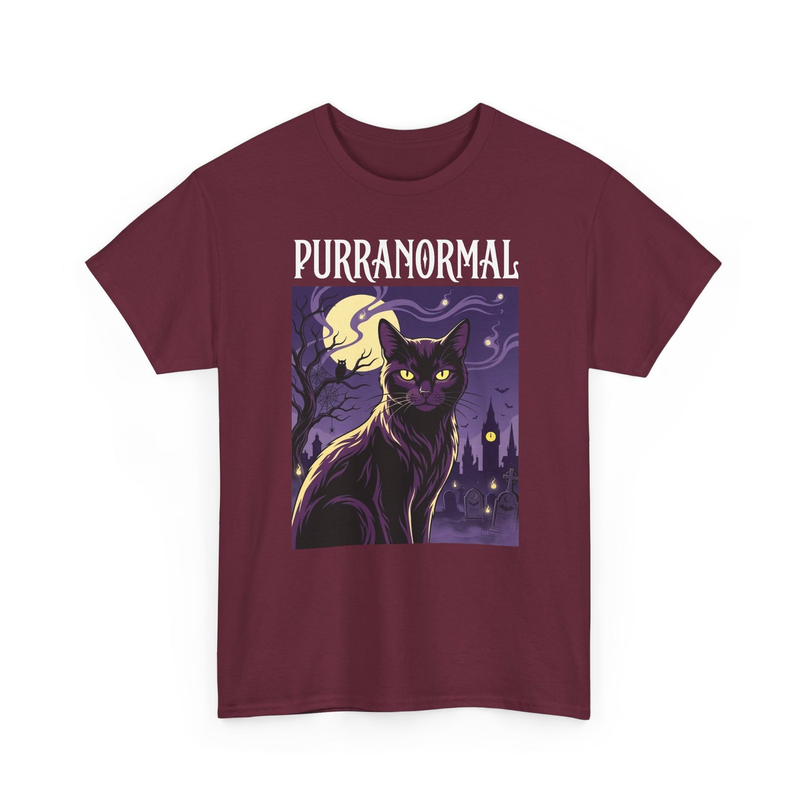 Purranormal Cat T-Shirt — Paranormal Cat Spooky Cat Graphic Tee
