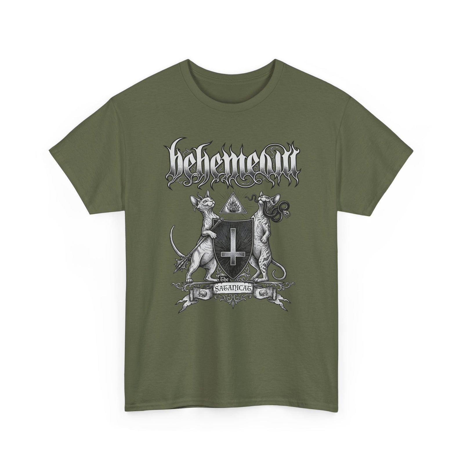 Satanicat Behemeow T-Shirt — Gothic Cat Graphic Tee
