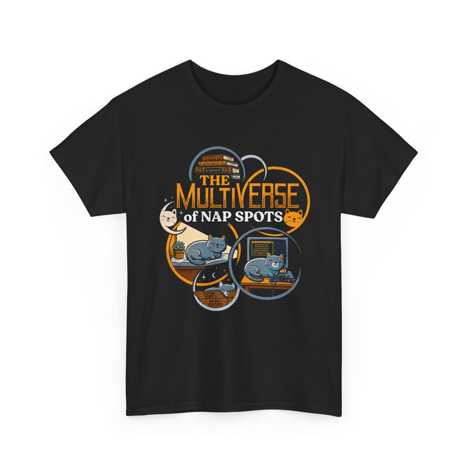 Multiverse Nap Spots Cute Cat T-Shirt — Cute Cat Nap Graphic Tee