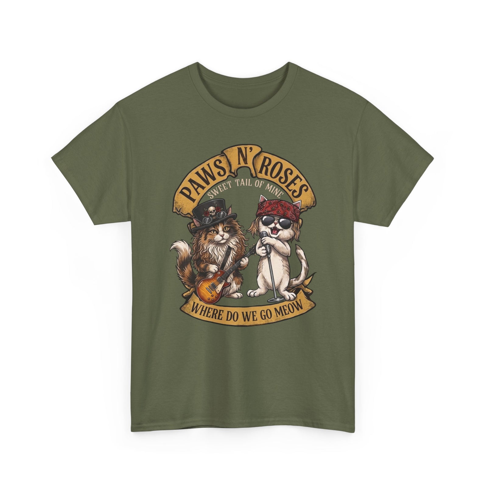PAWS N' ROSES "Sweet Tail of Mine" Funny Cats T-Shirt