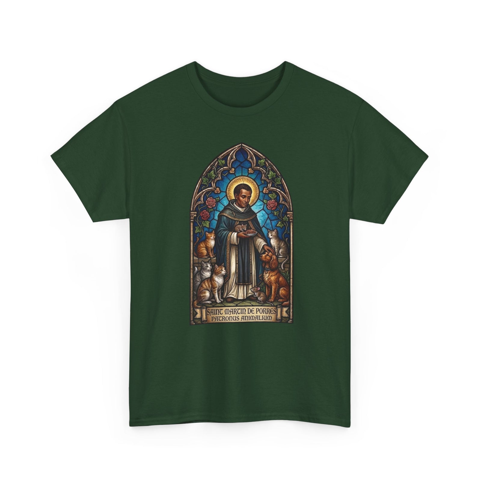 Saint Martin de Porres Cat Lovers T-Shirt — Patron of Animals Tee