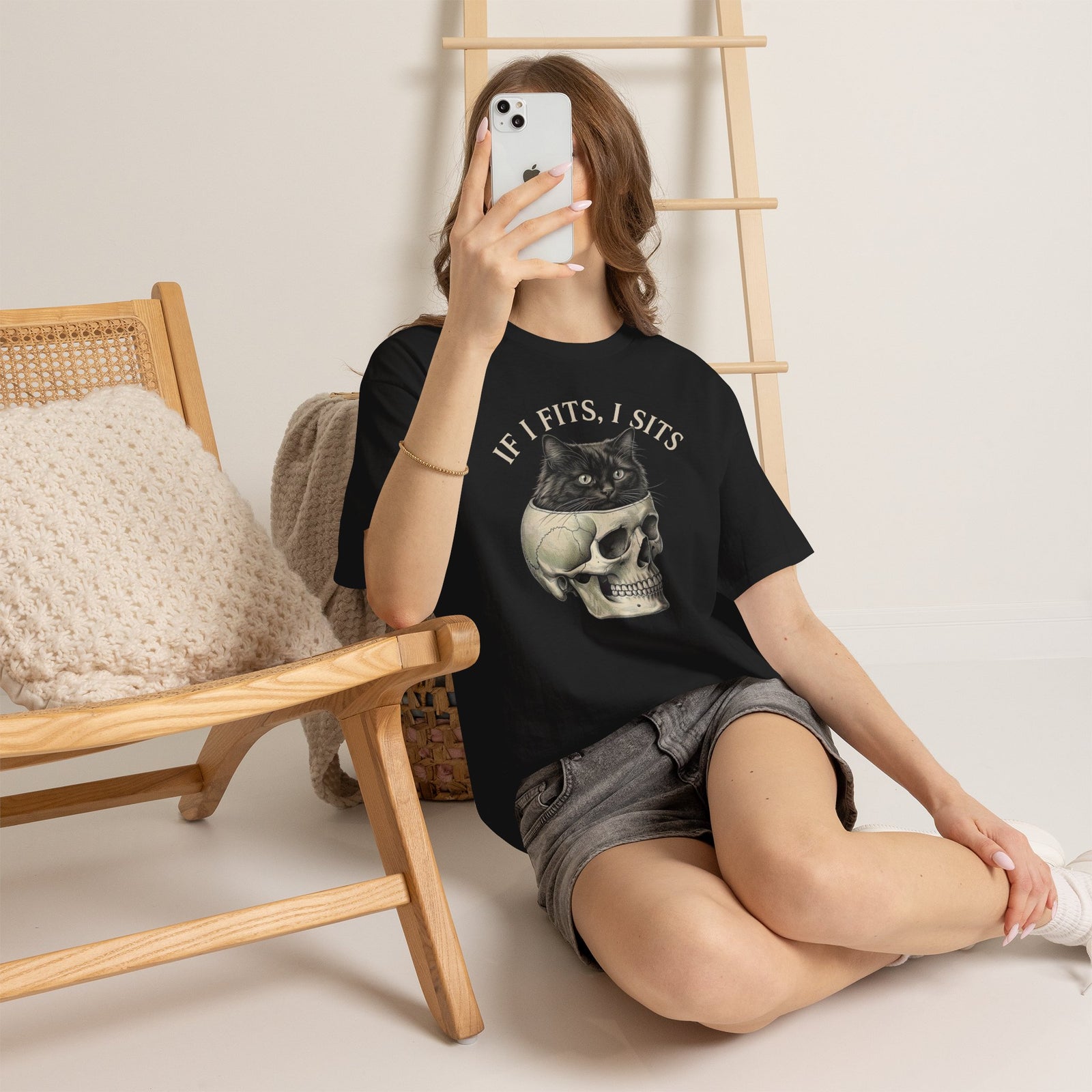 Cat 'If I Fits I Sits' T-Shirt
