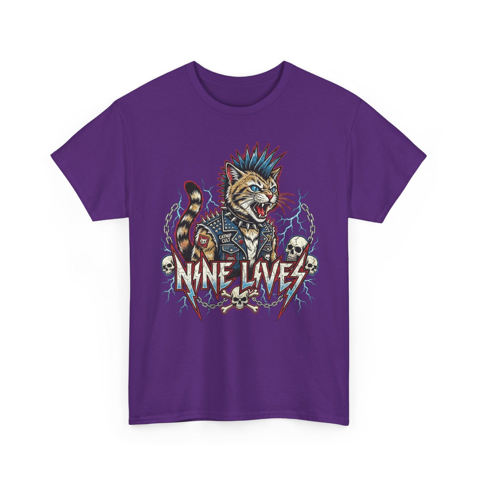 Nine Lives Cat T-Shirt — Retro Feline Graphic Tee